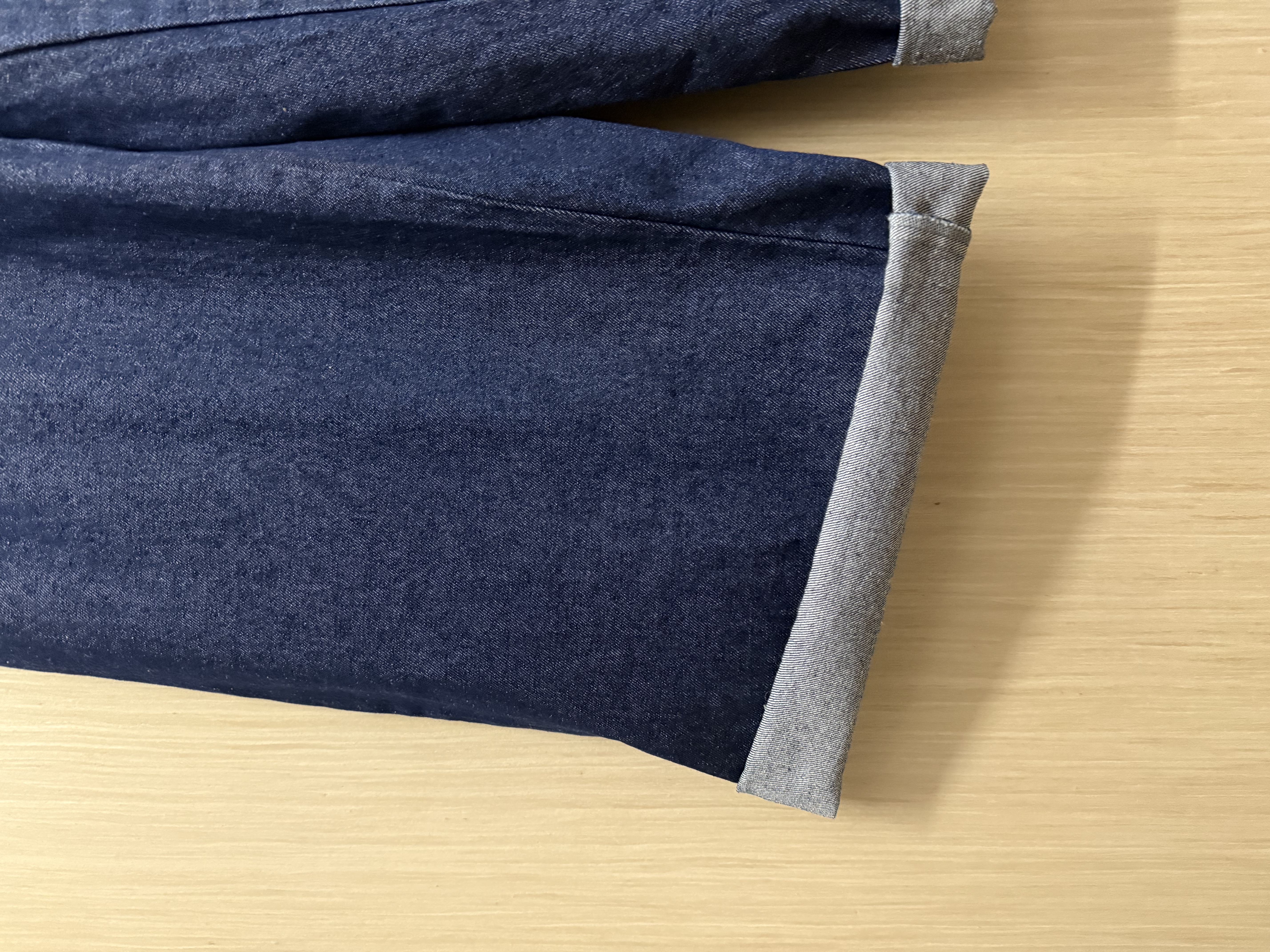 明線直筒牛仔褲（牛仔藍）