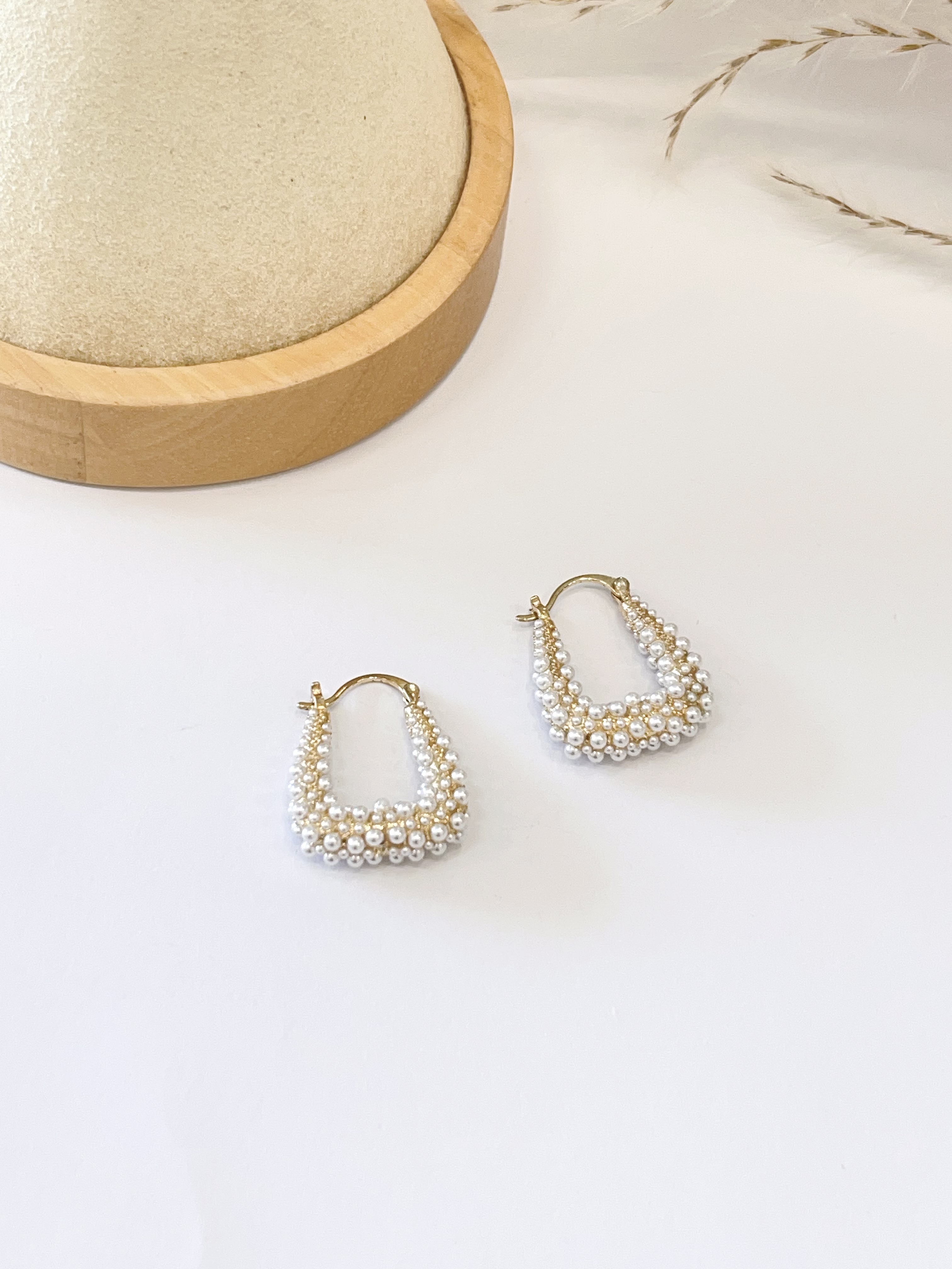 满珍珠个性风耳扣耳环