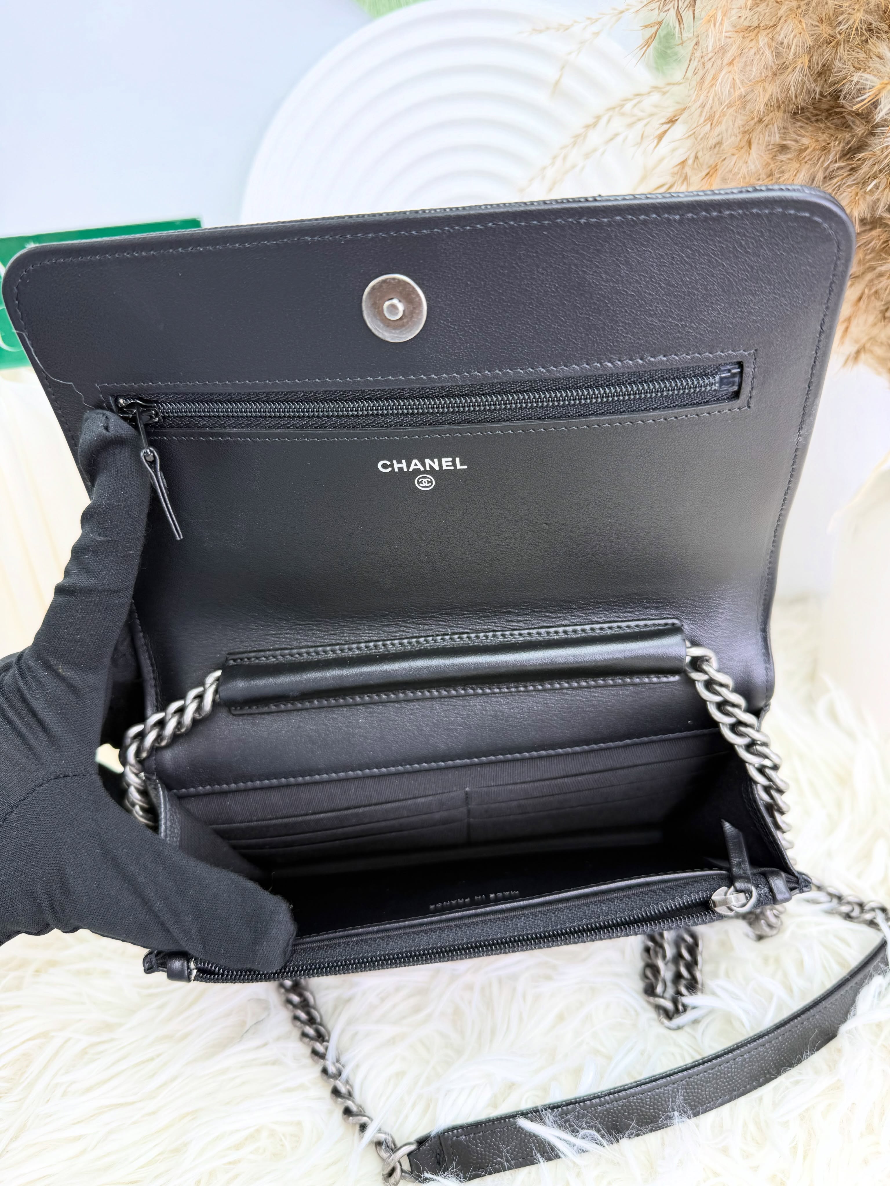 Chanel👜 PRE OWNED 🛍️黑色leboy woc 晶片款 全套 有單 🖤 