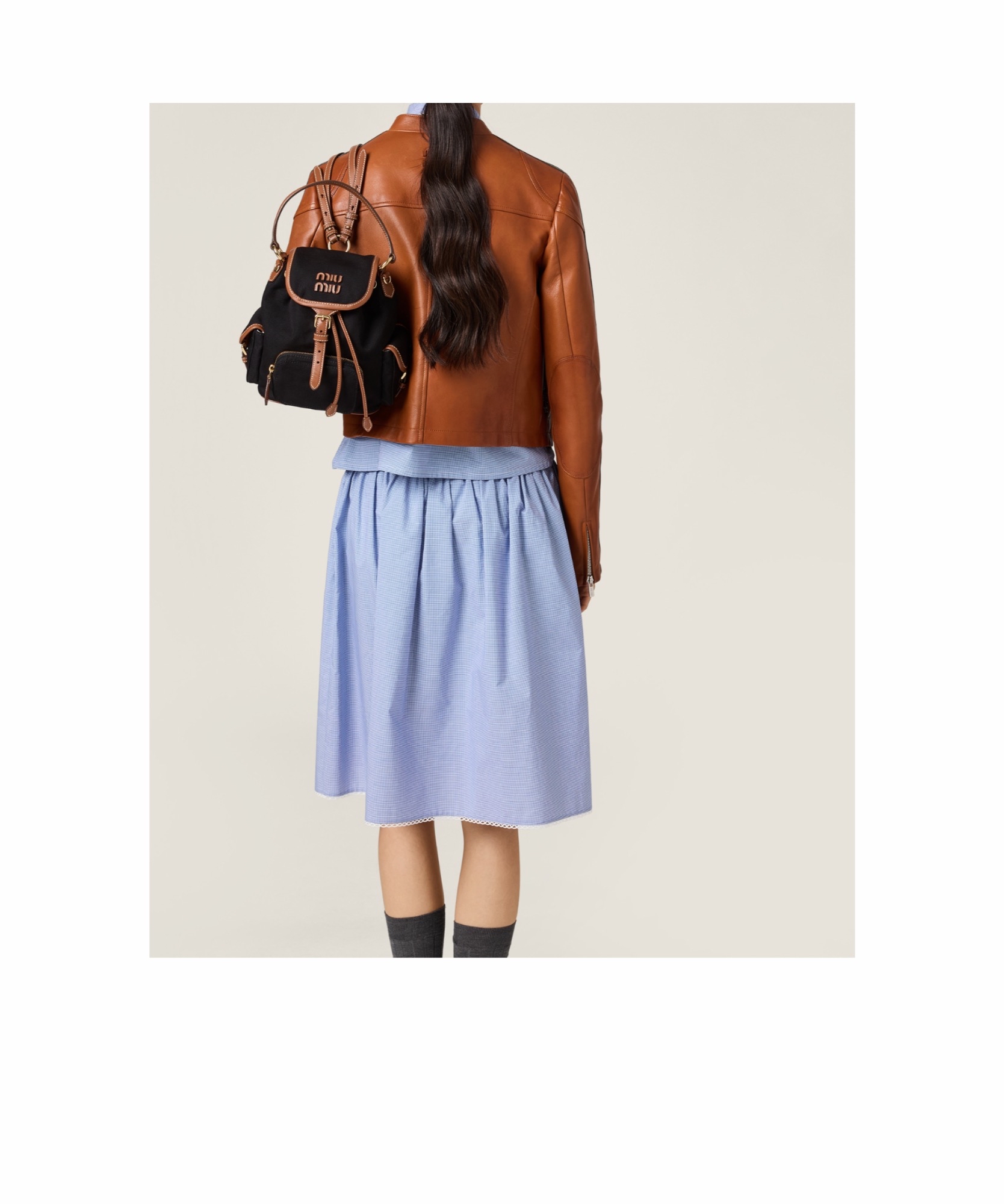 Miu Miu 女士 翻蓋雙肩包均碼碼18cm*11.5cm*22cm