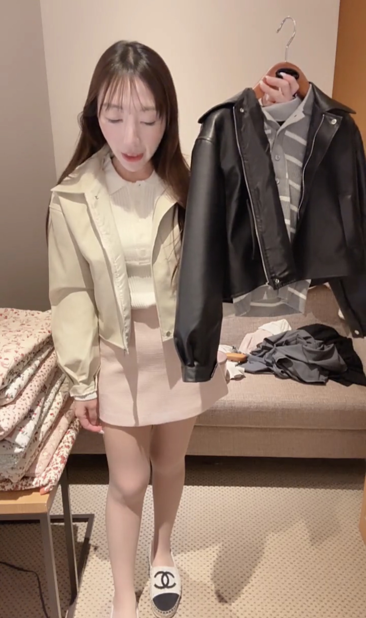 春季修身短皮褸23/1韓國酒店直播#ff2762