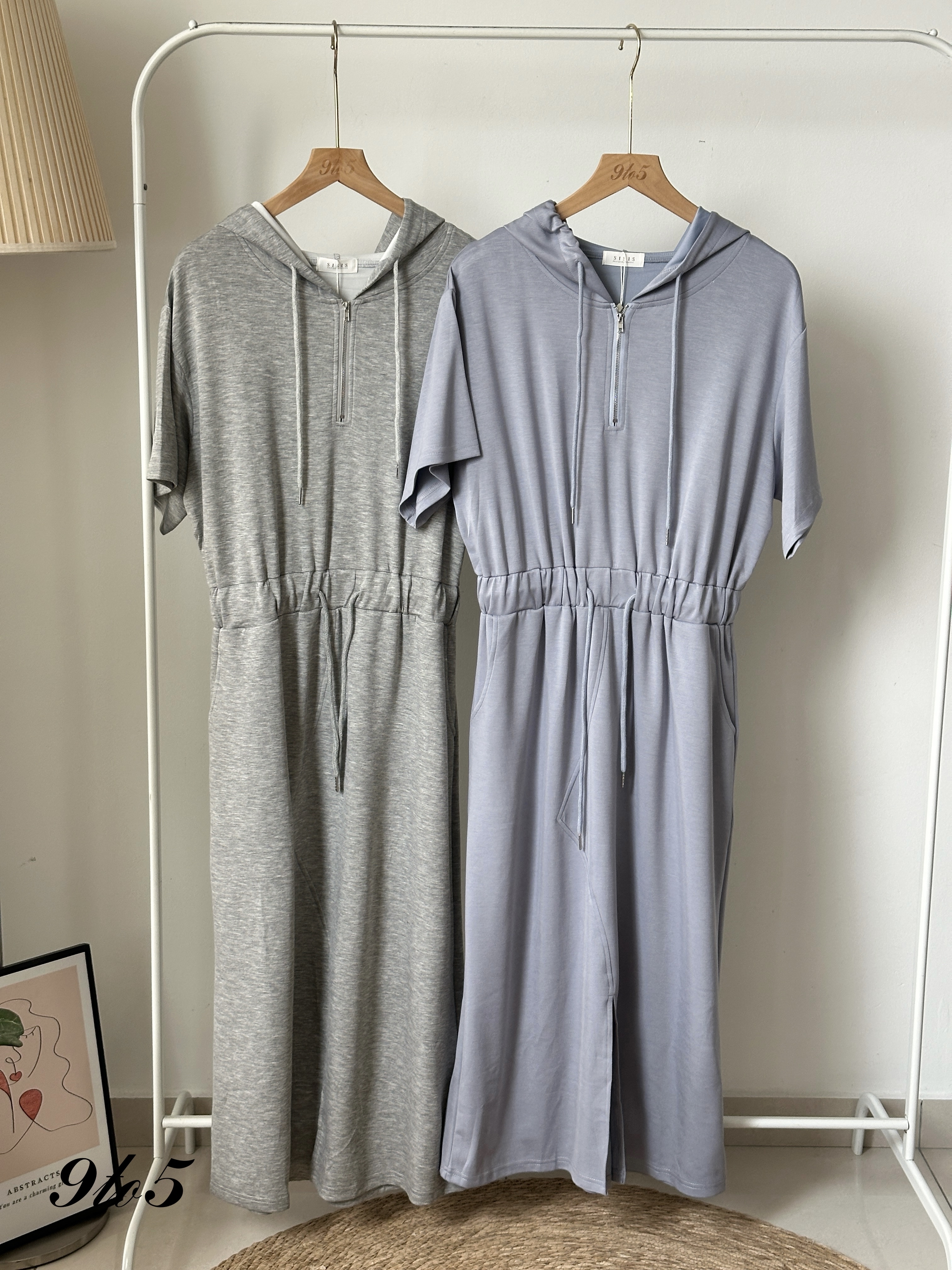 D2343 Casual Hoodie Dress - 4 Colors 