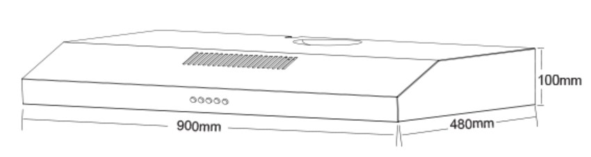 AEROGAZ 90cm Slim Hood AZ-9880