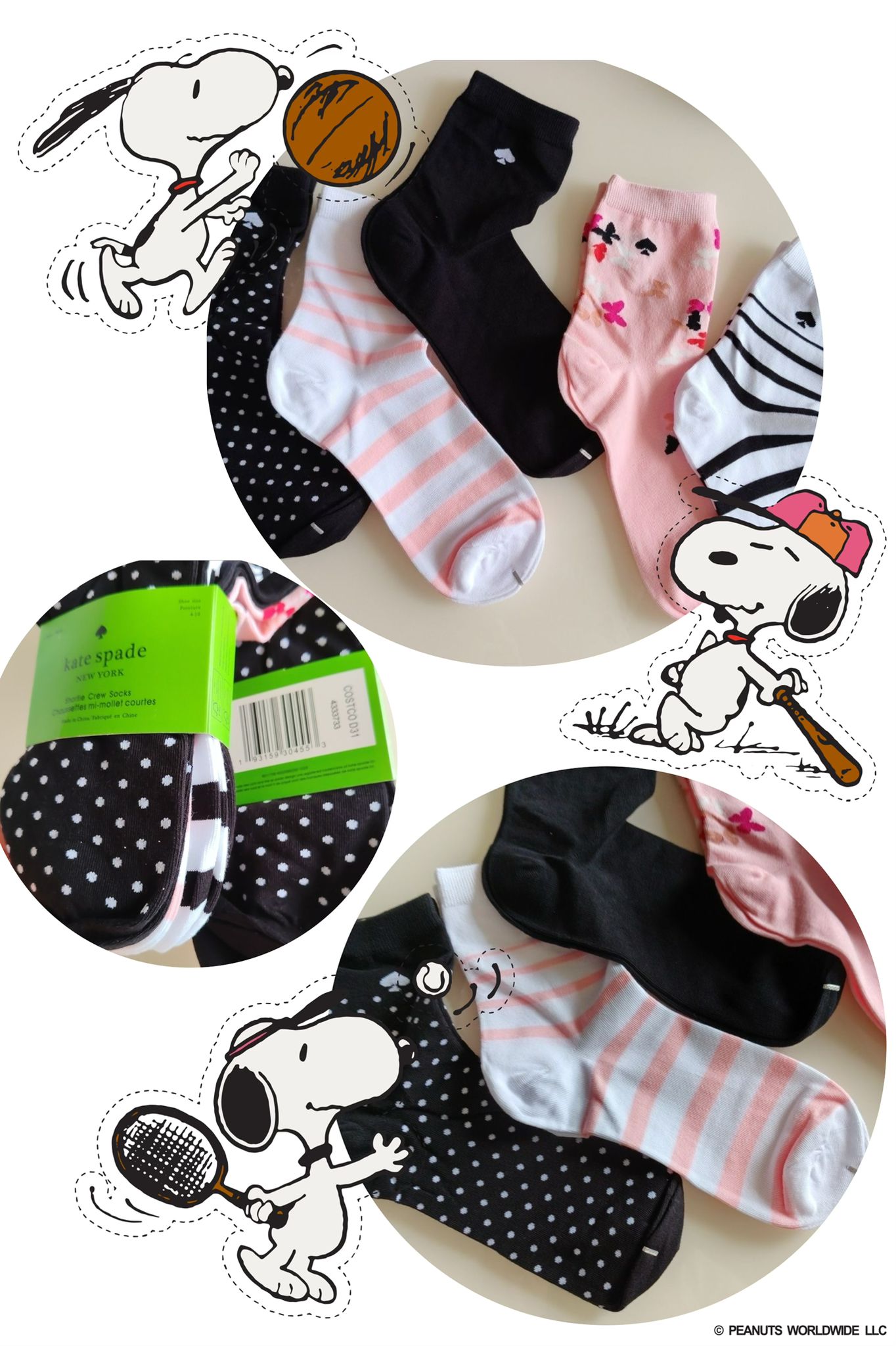 Kate spade女士純棉襪 $68/5對