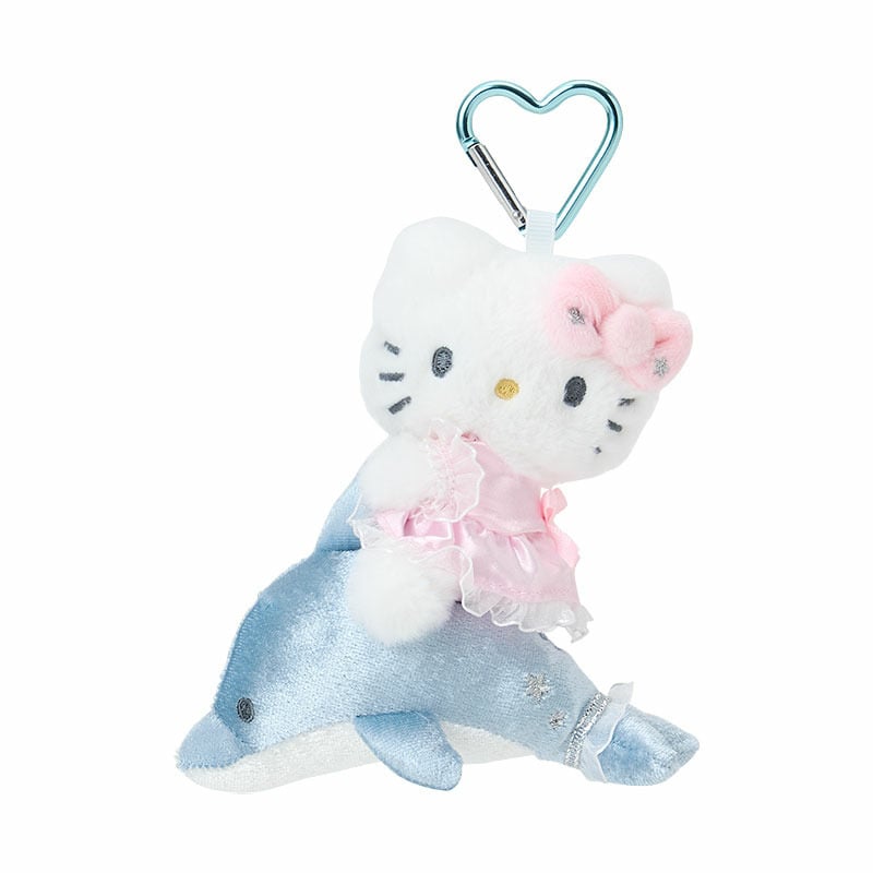 現貨｜Sanrio Hello Kitty 閃亮海豚系列 日版 吊飾 毛公仔 連心形扣 (13313-2)