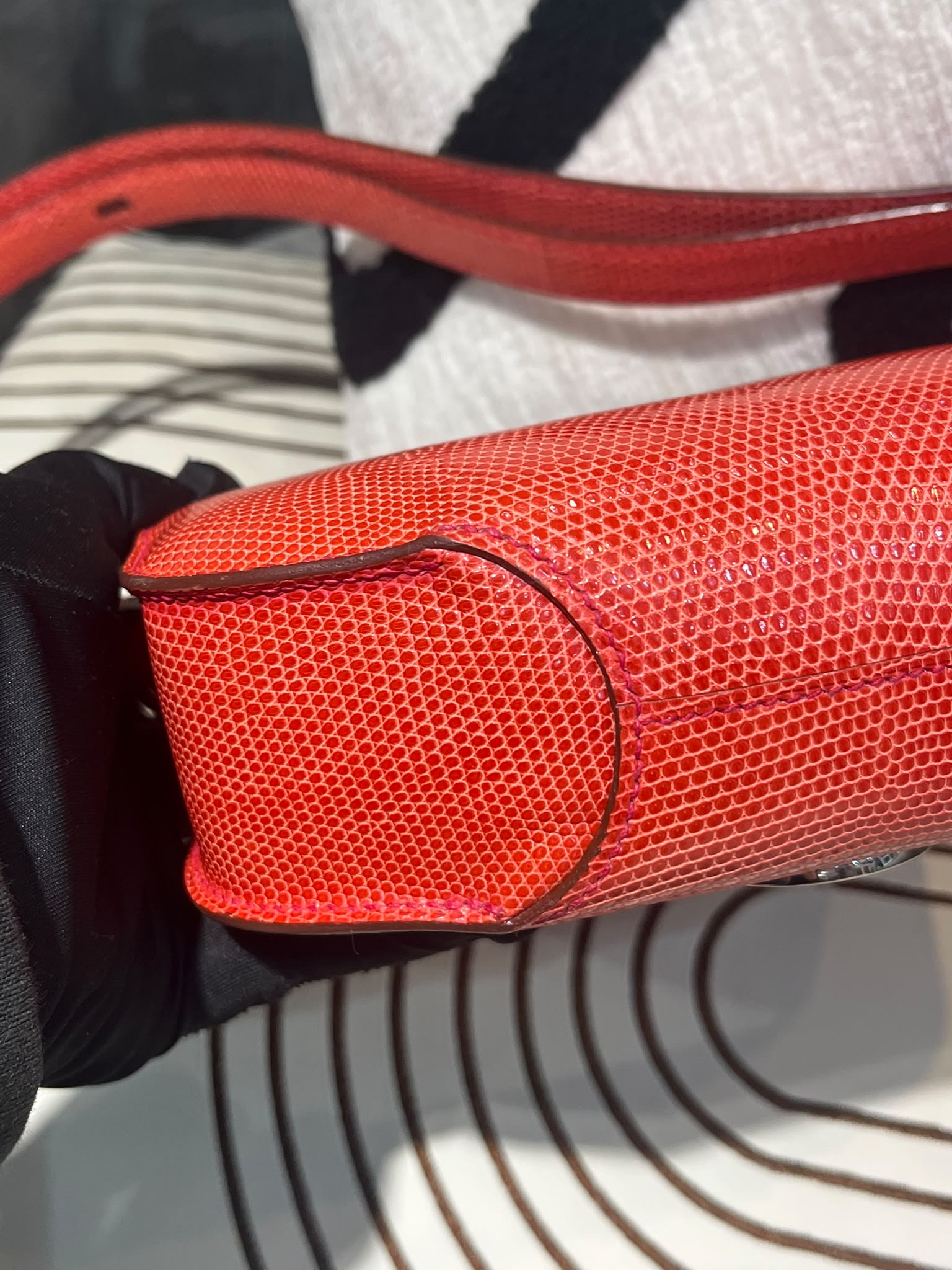 Hermes Varanus Niloticus Lizard Cherche Midi 18 100%Authentic, 98%New ☑️Dust bag