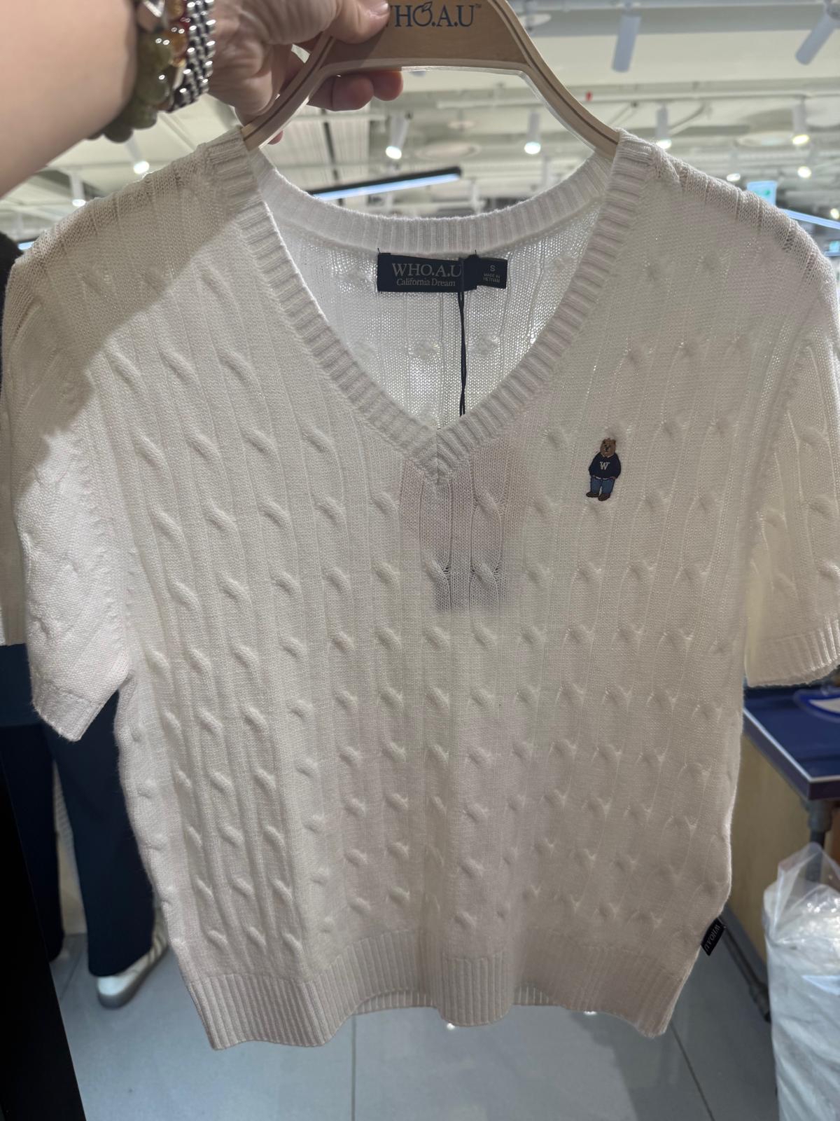 *🇰🇷韓國直送最新款Who.A.U 刺繡小熊V領針織衫 折扣優惠🈹*