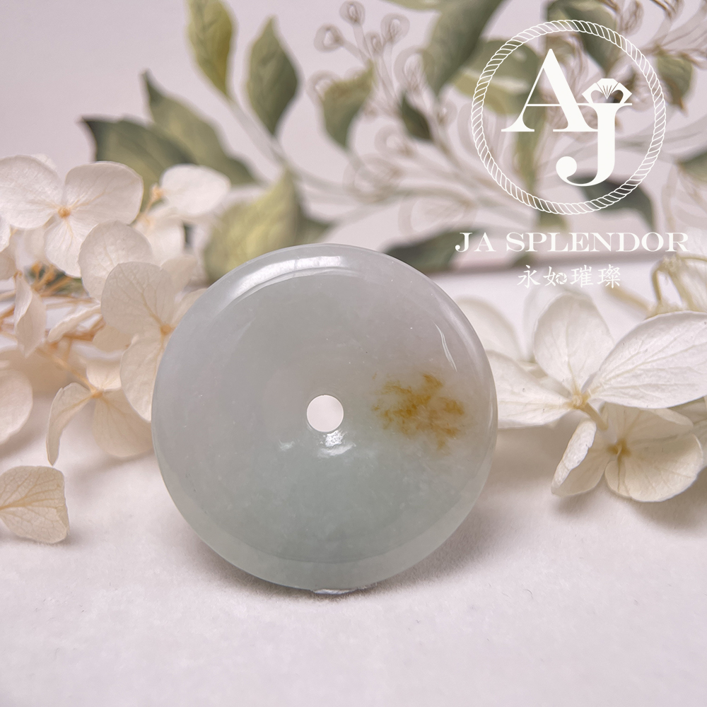 JN-202 天然翡翠A玉 灑金水潤平安扣