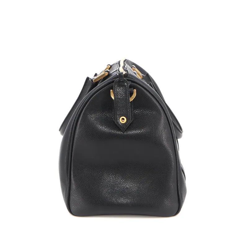 Chanel Vintage Coco Mark Caviar Boston Bag