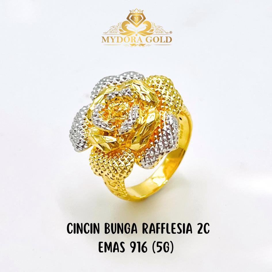 MYDORA Cincin Bunga Rafflesia (5G) l EMAS 916/22K