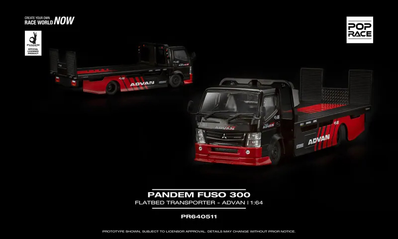 (預訂 PreOrder) Poprace ( PR640511) PANDEM FUSO 300 FLATBED TRANSPORTER ADVAN