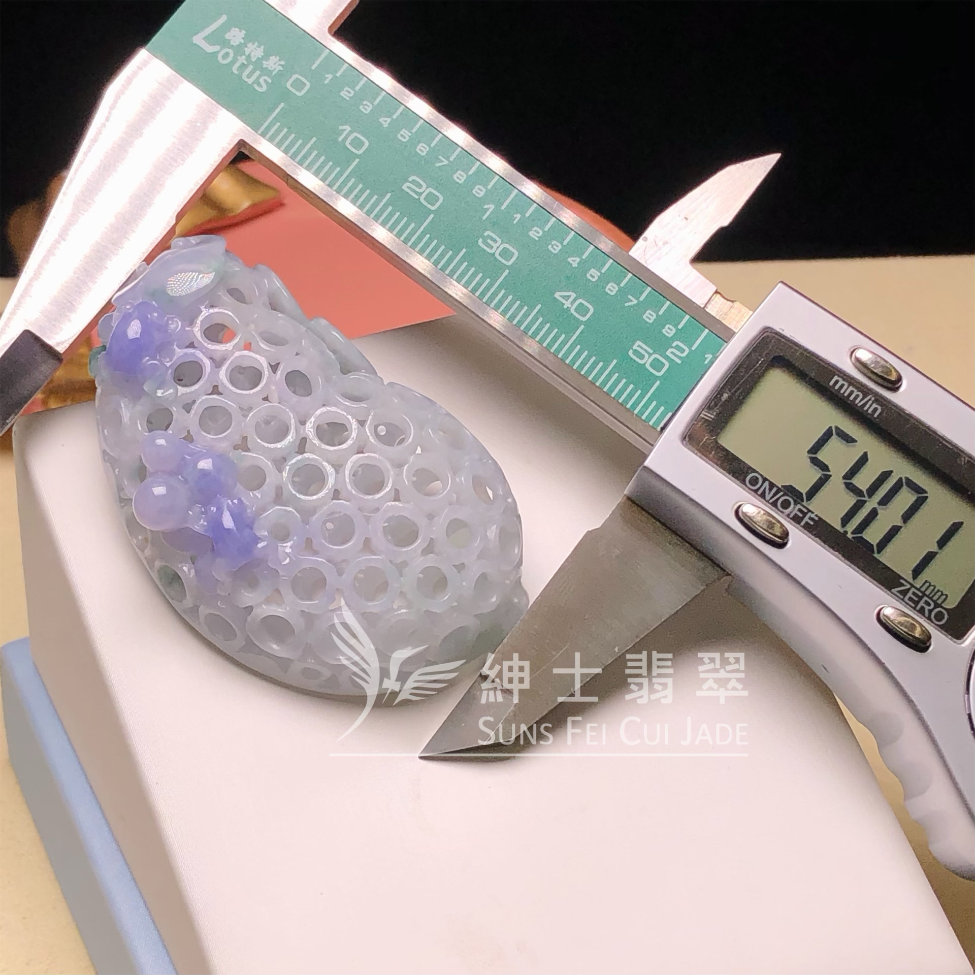 YK00357 紫羅蘭鑲空雕刻萬壽果