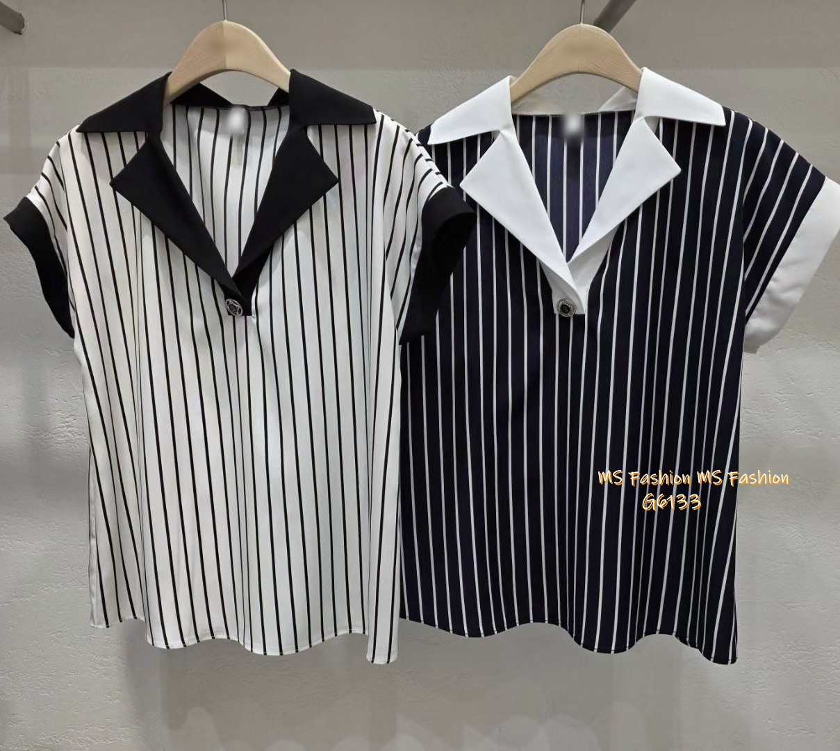 G6133 韓國🇰🇷靚料條子拼邊top