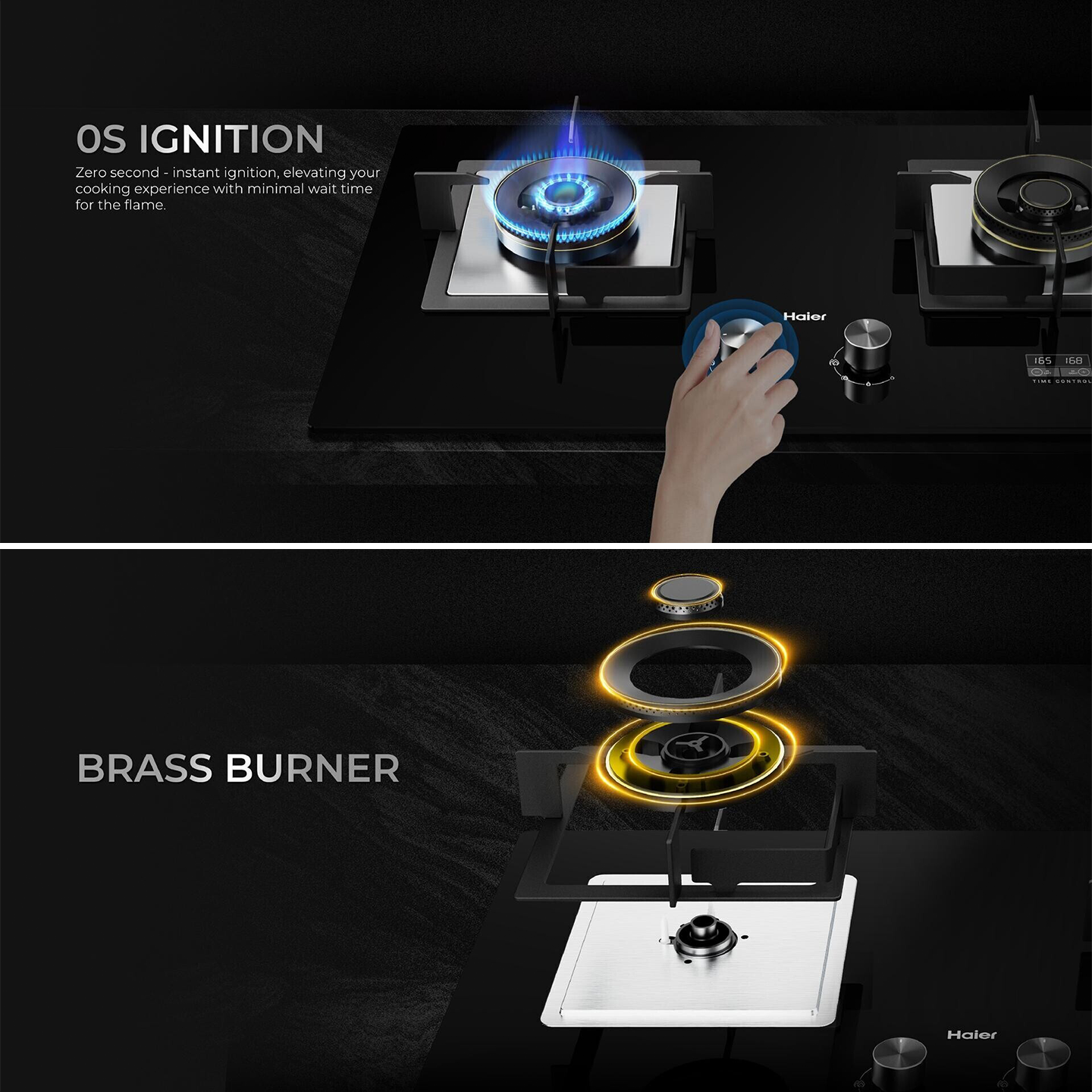 Haier 2-Burner Built-in Gas Hob with Timer (HC-Q68266BT)