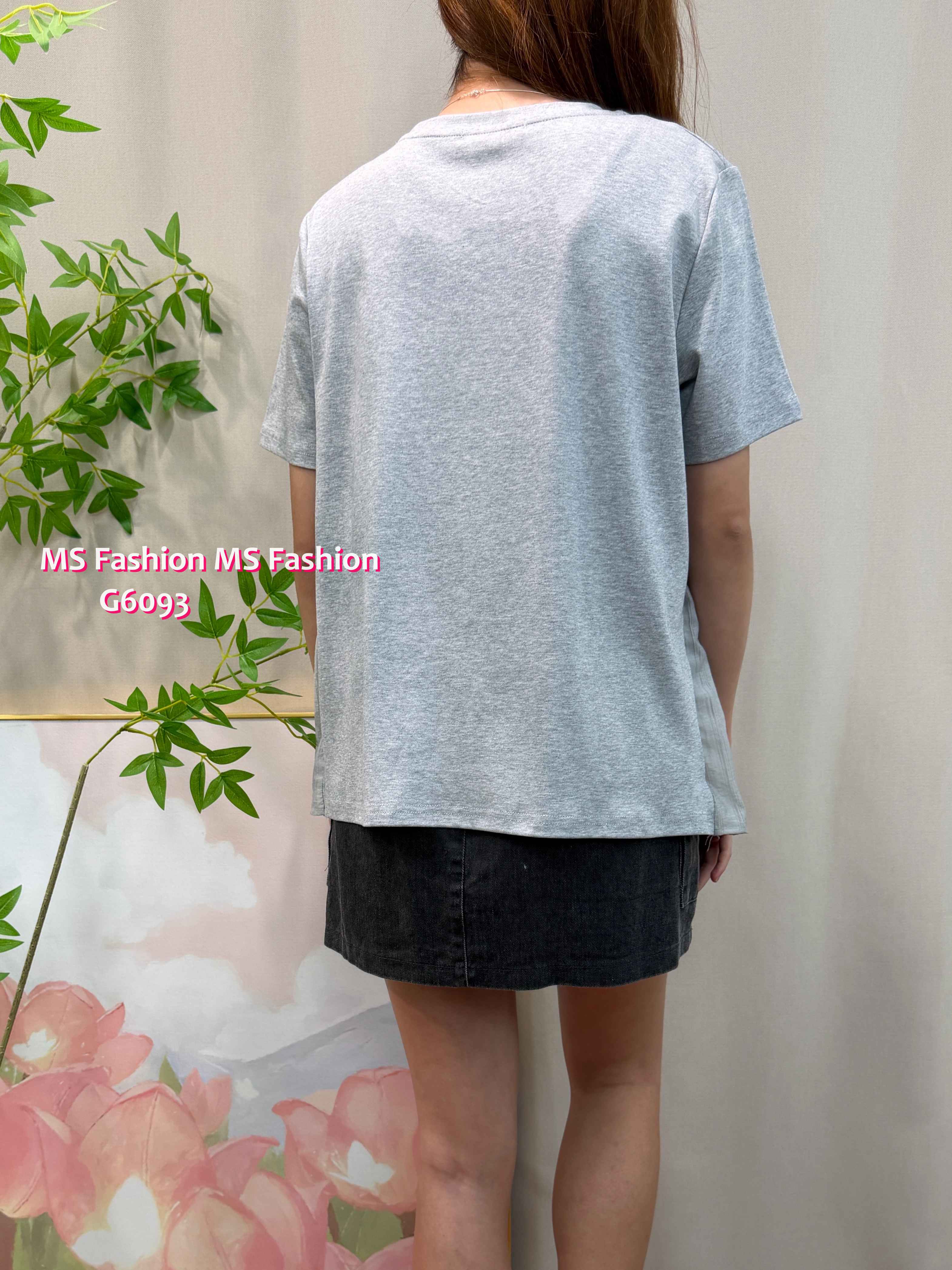 G6093 韓國🇰🇷淨色娃娃拼布top