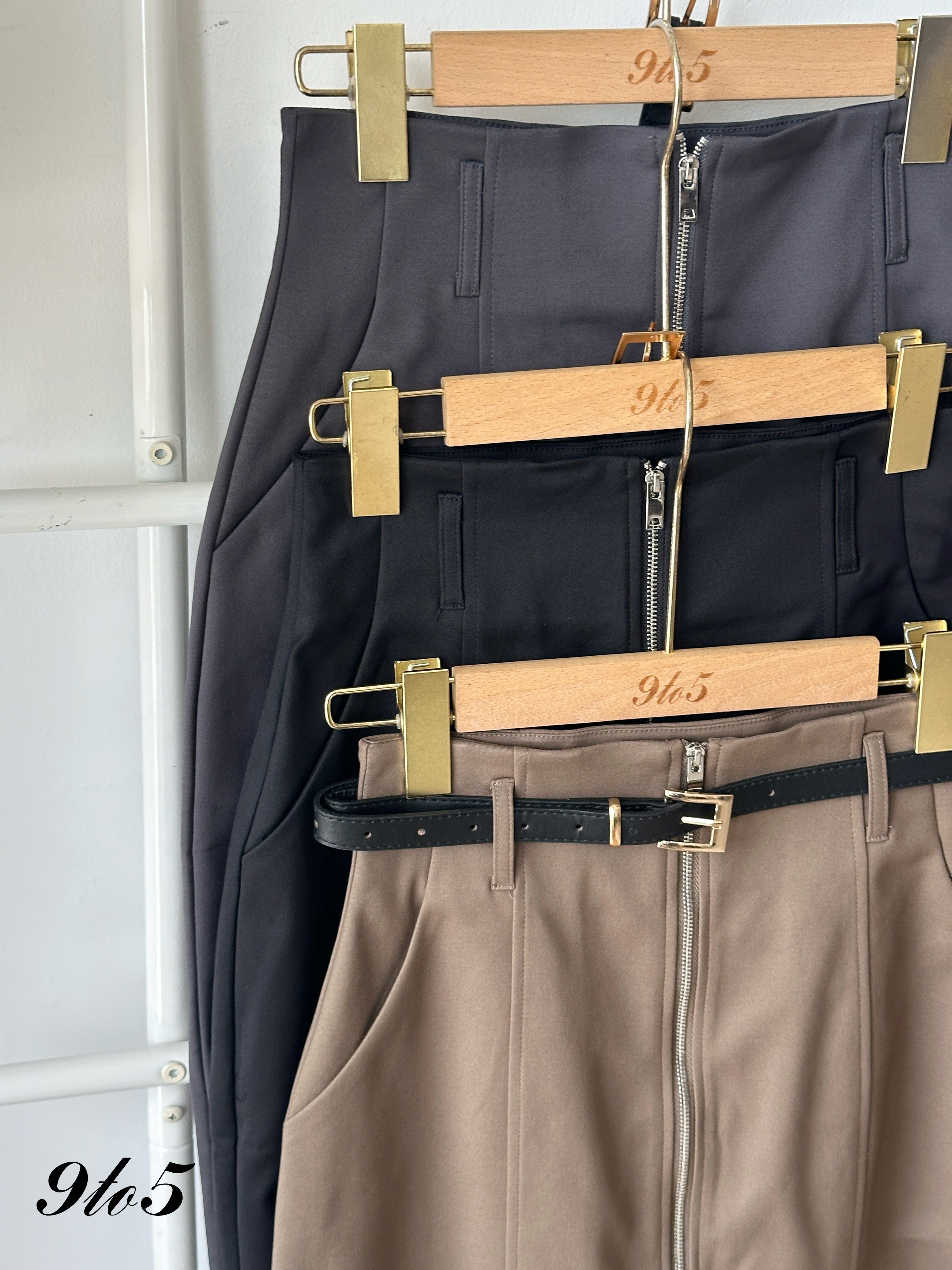 S1917 Midi Zipped Pencil Skirt - 3 Colors 