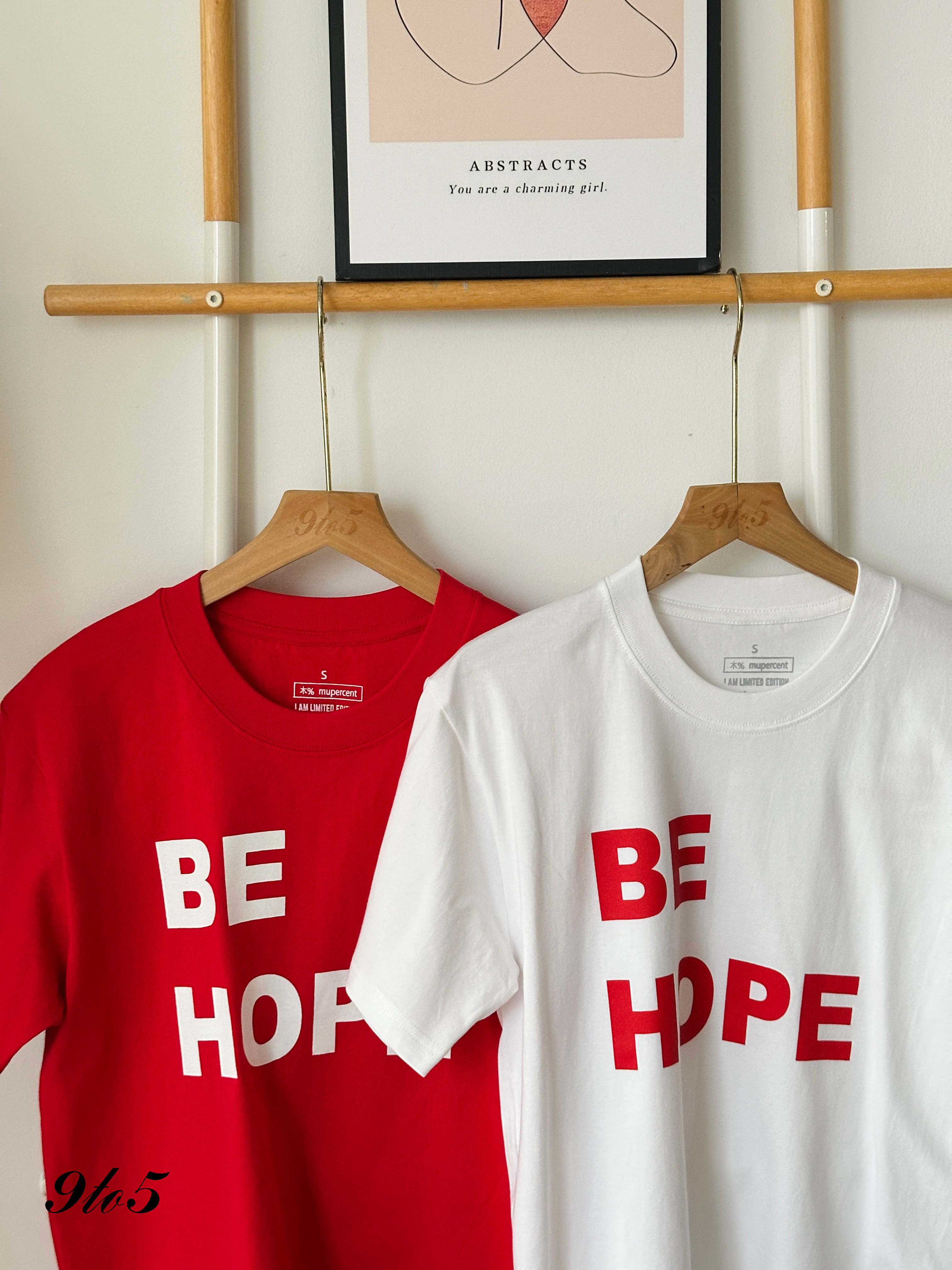 T3919 Be Hope Unisex Oversize Tee - Red & White