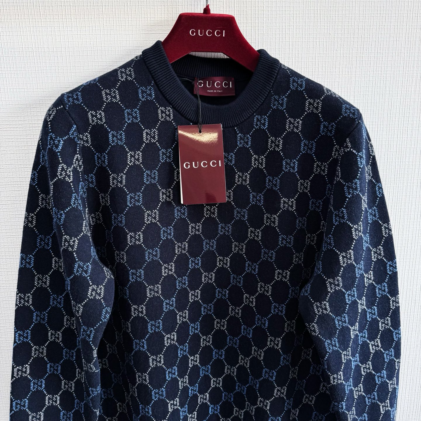 【頂級原單】GUCCI GG 提花羊毛圓領冷衫