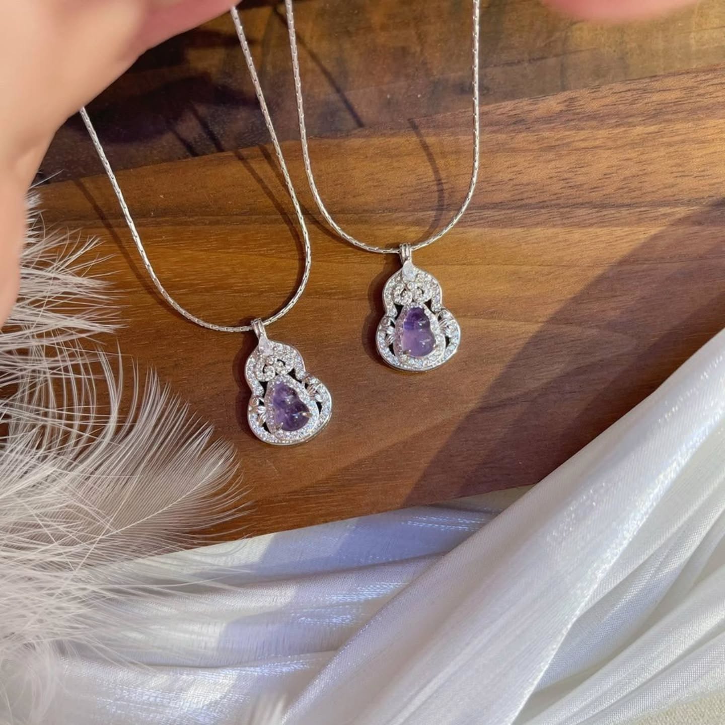 🆕天然紫水晶葫芦项链 🇨🇳