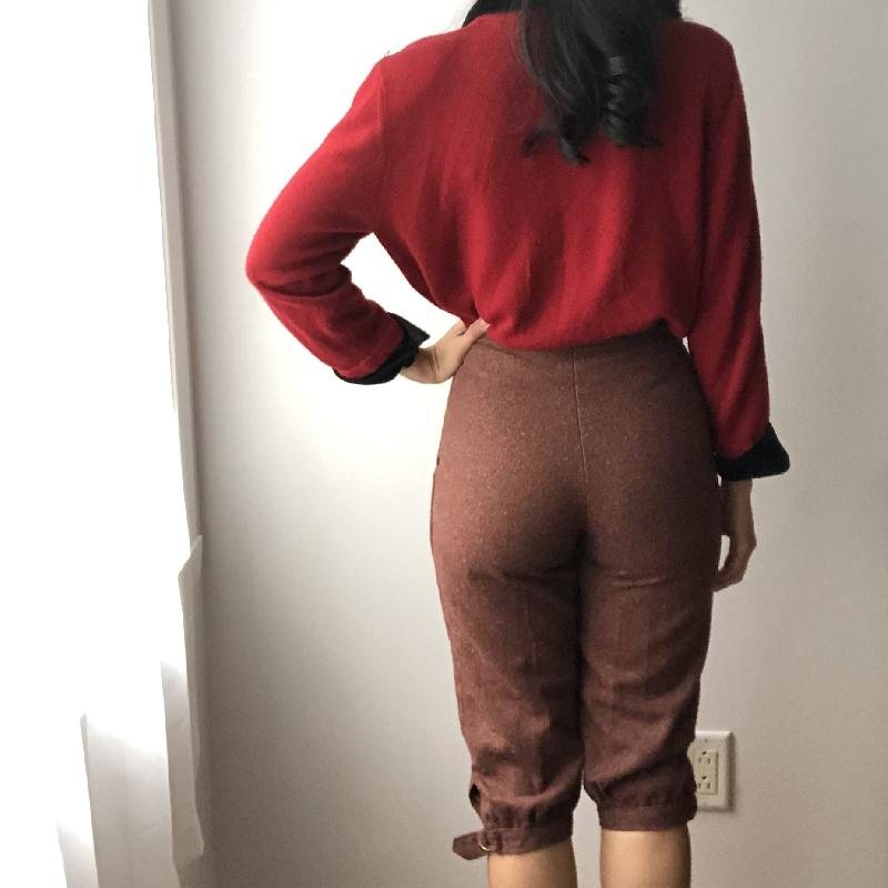 C.a. 1970s New Old Stock Jacques & Laurence Breeches/Riding Pants- Brick Red Waist 25" (MT147)
