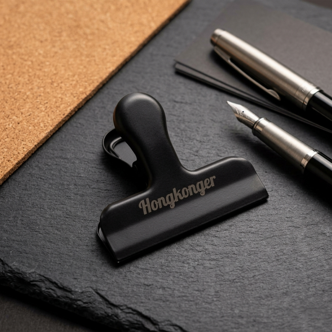 Hongkonger 專屬印記｜磨砂黑圓頭金屬夾