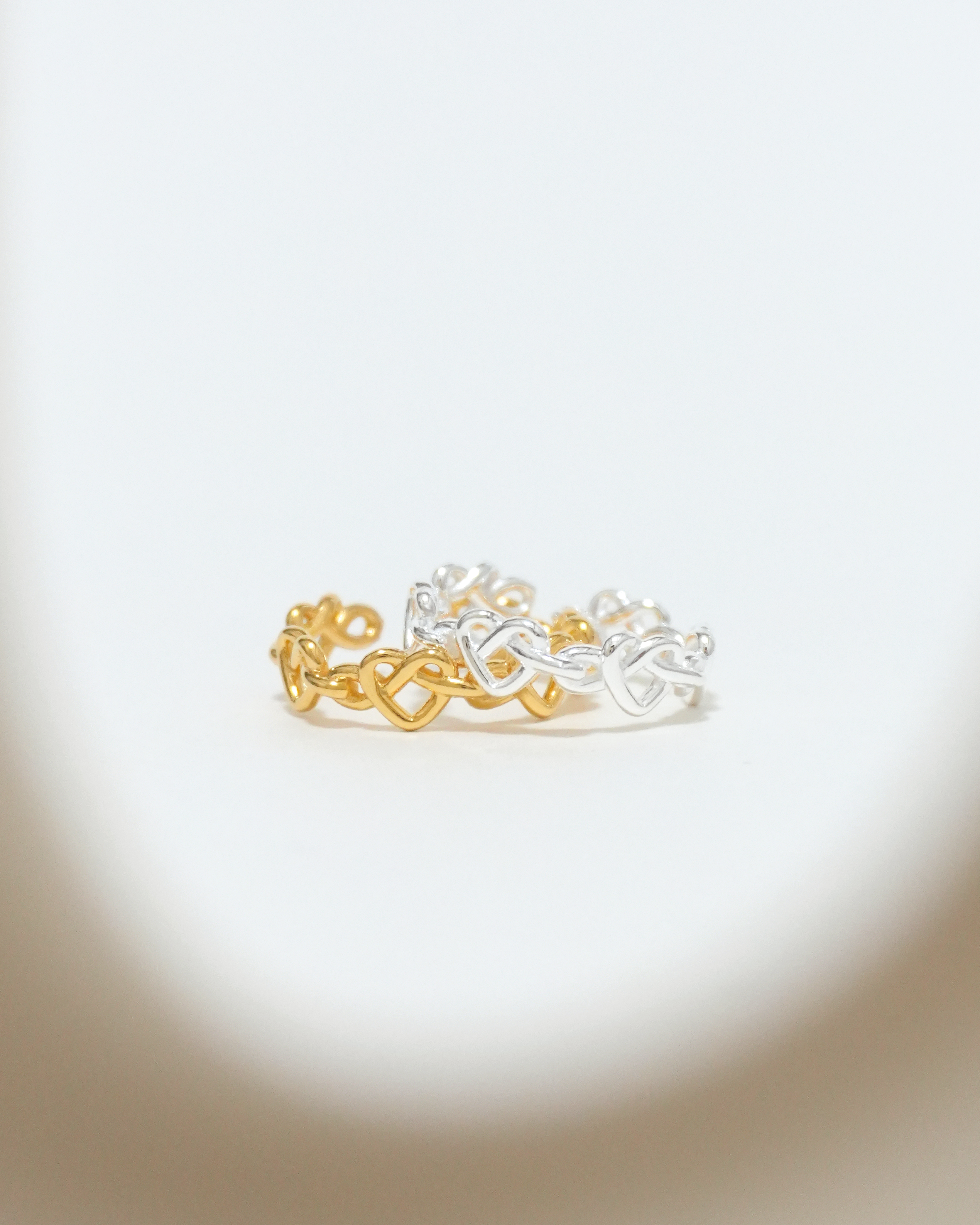 Twisted Heart Loop Ring