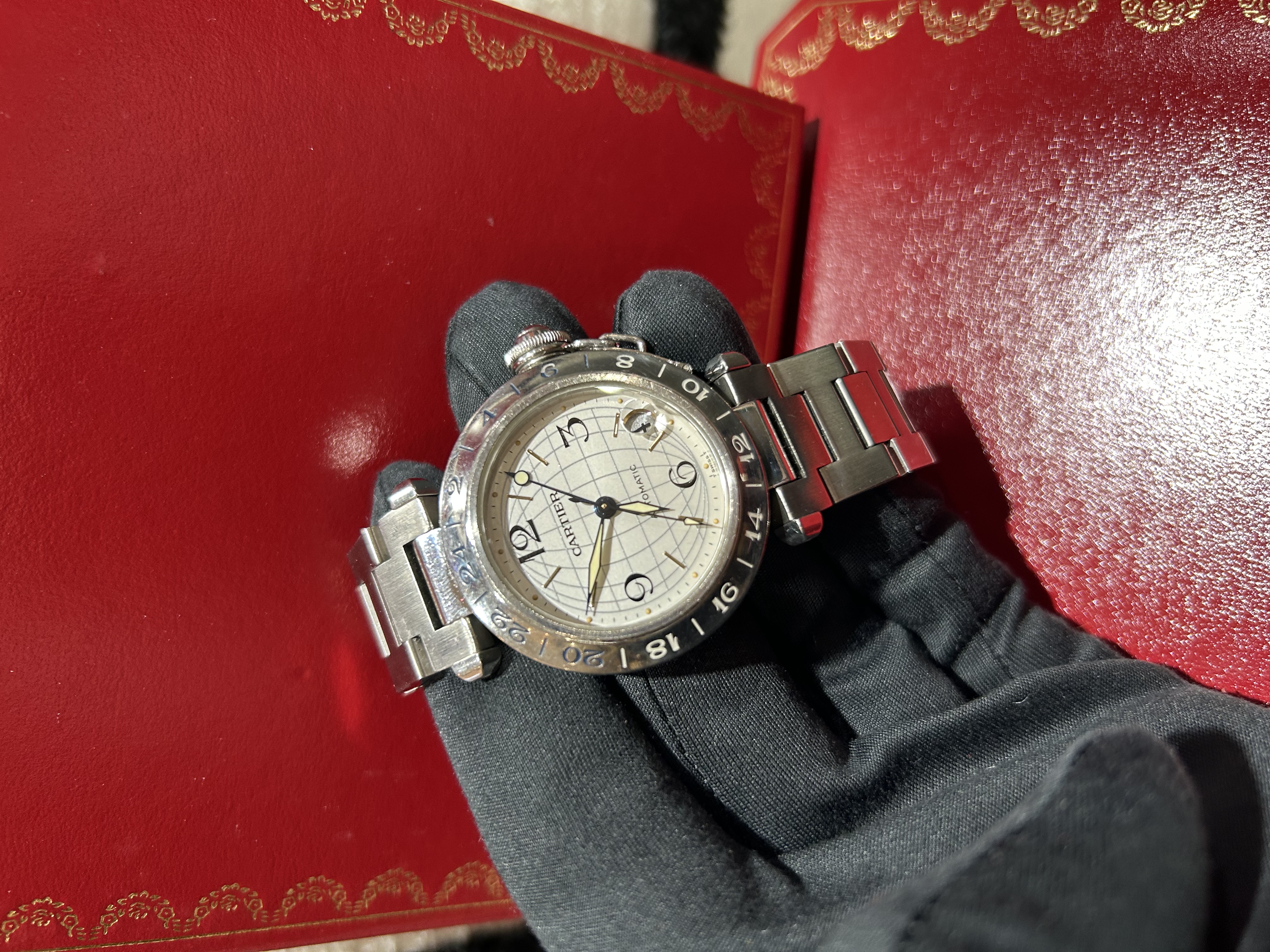 Cartier Pasha C GMT Watch automatic 100%Authentic,98%New ✅99證書✅Box✅Booklet