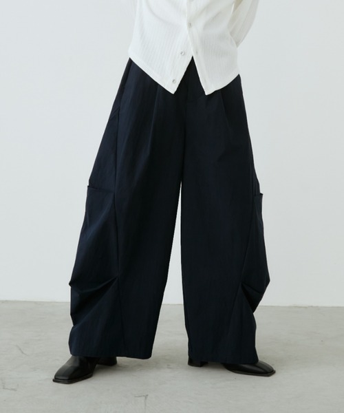 立體褶襉寬褲【JP012】
