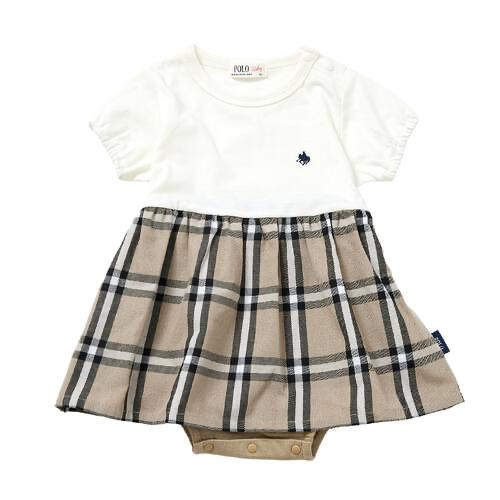 🇯🇵預訂 日本直送🇯🇵Polo Baby標誌刺繡格紋短袖包屁裙