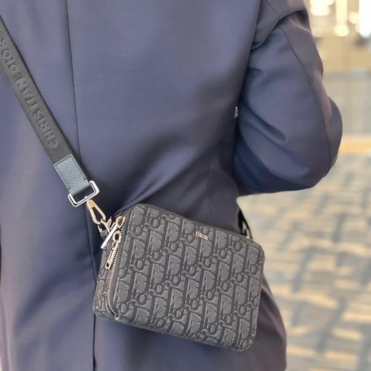 DIOR 🤍PRE OWNED Oblique Jacquard 黑色相機包 全套有單🖤