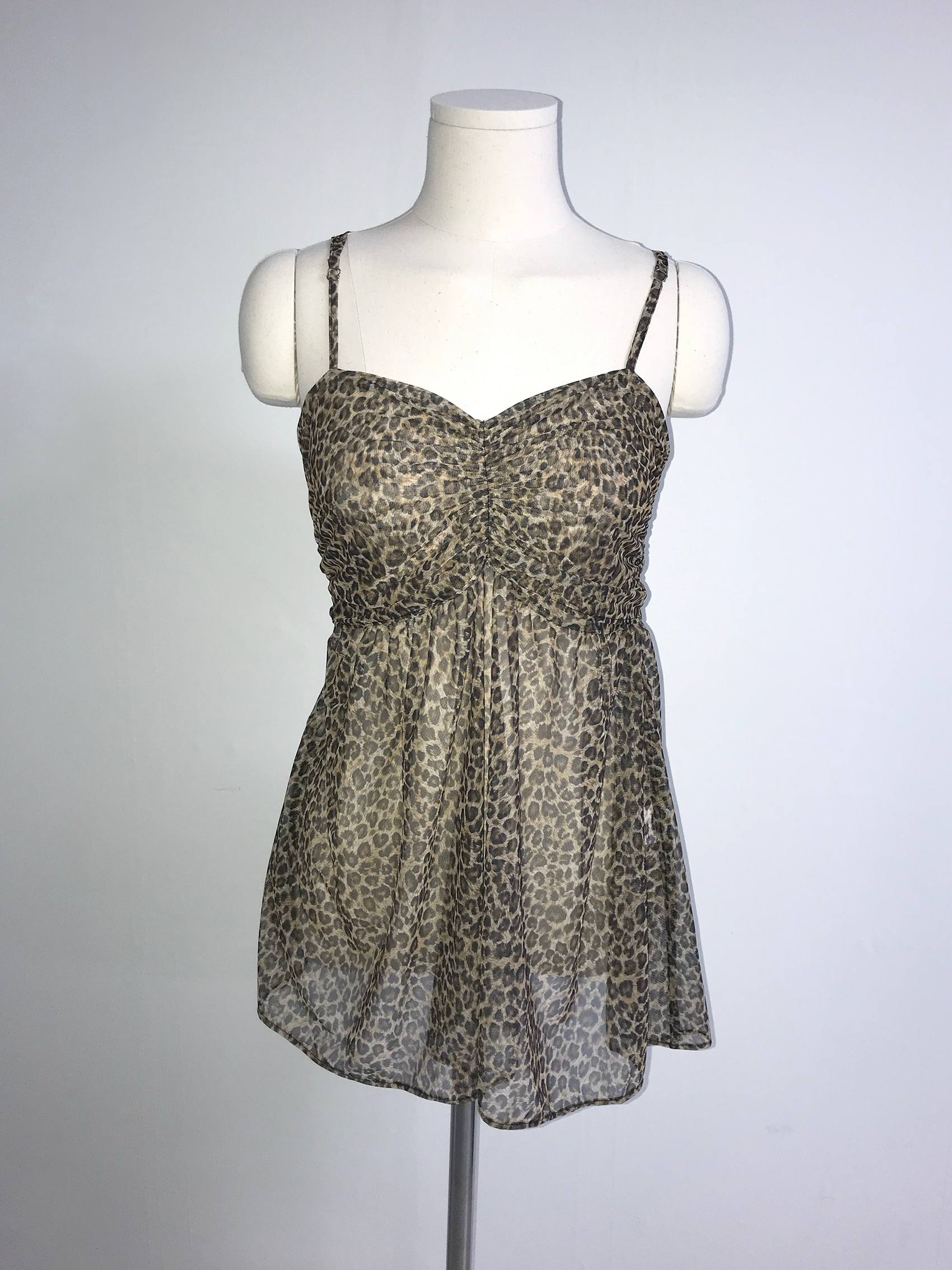 Leopard Mesh Cami Dress