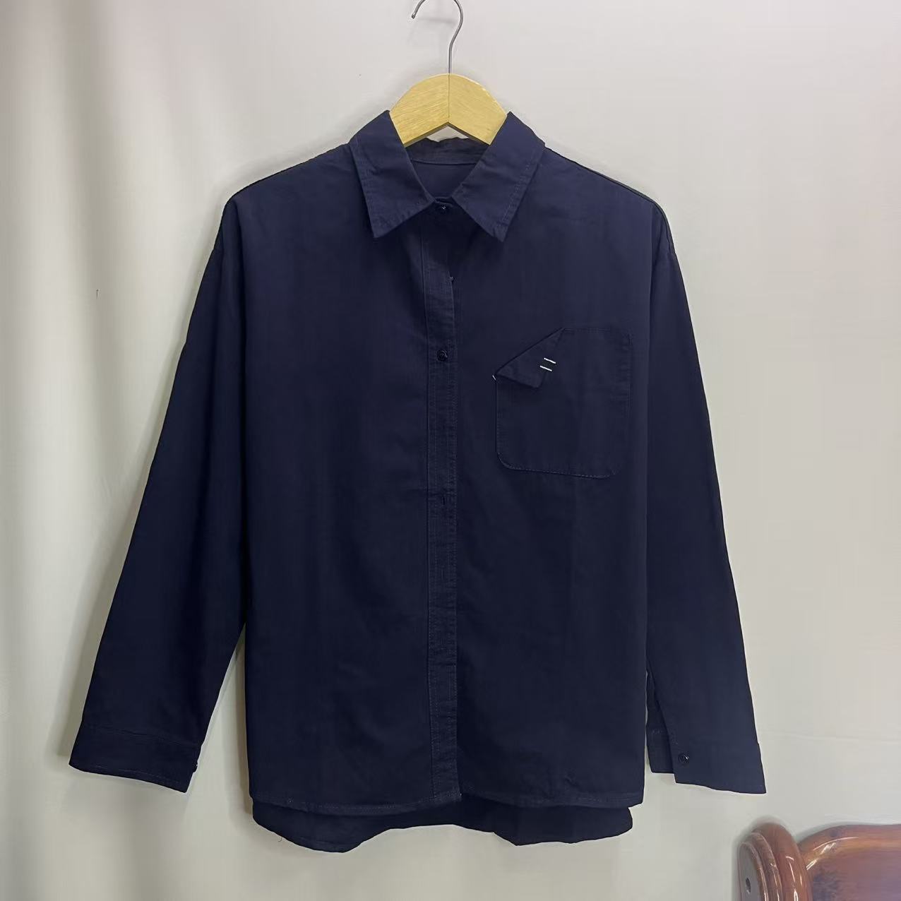 CC2005#007-1 [Solid Pocket Shirt] Minimal Aesthetic