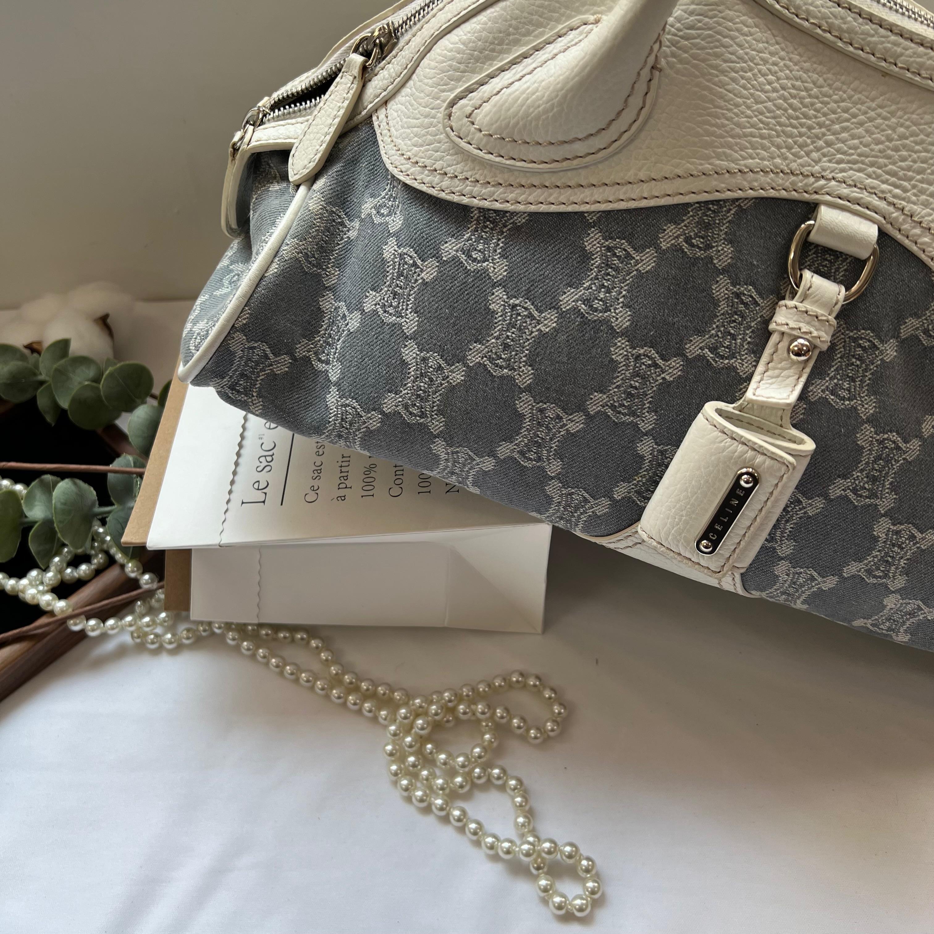 Celine 牛仔拼皮手袋