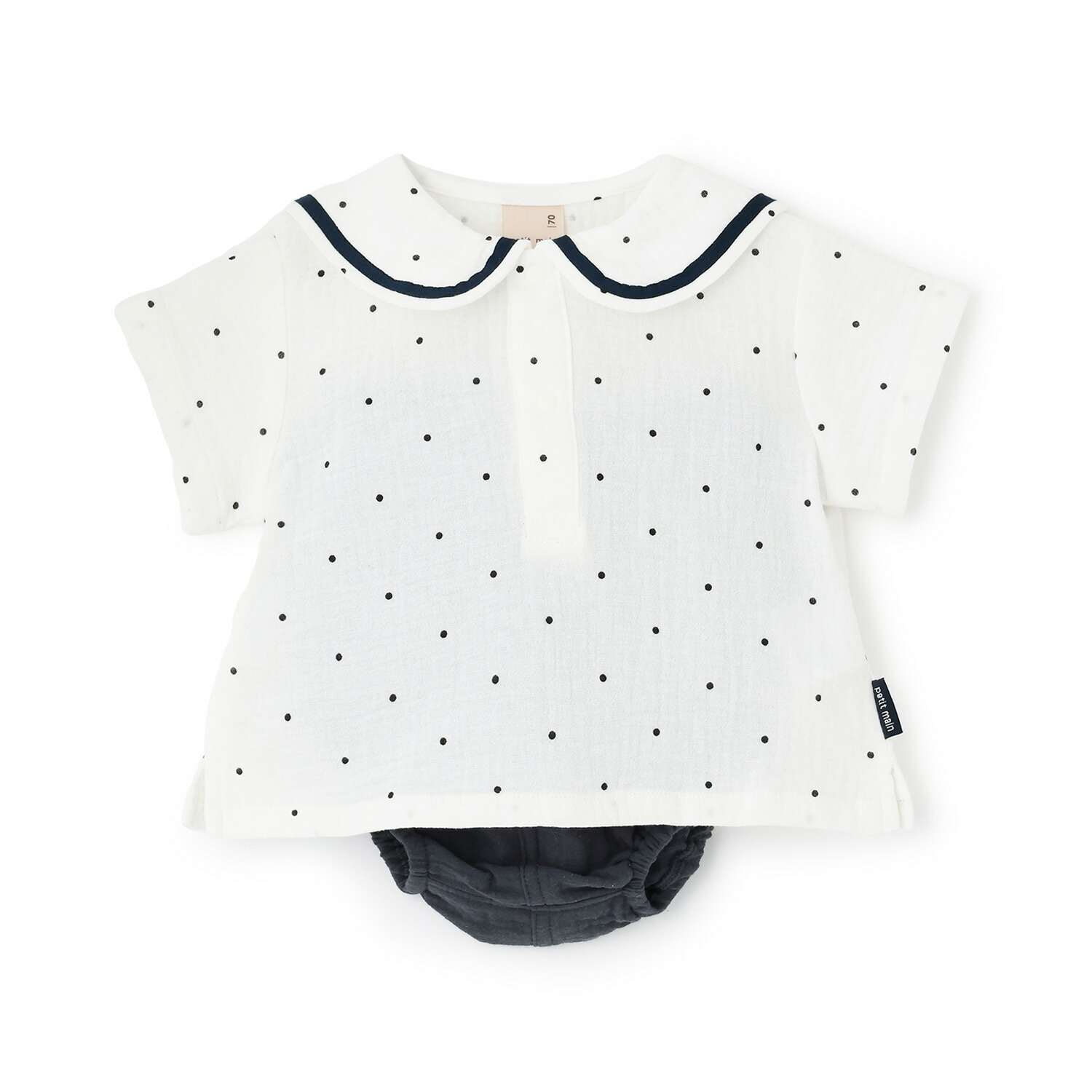 🇯🇵預訂 日本直送🇯🇵Petit Main三色水手領純棉紗短袖上衣燈籠褲套裝