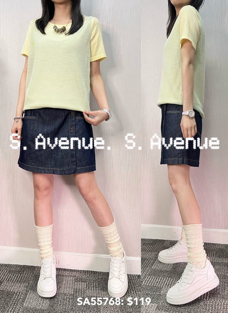 SA55768: 短袖打底針織top+線背心