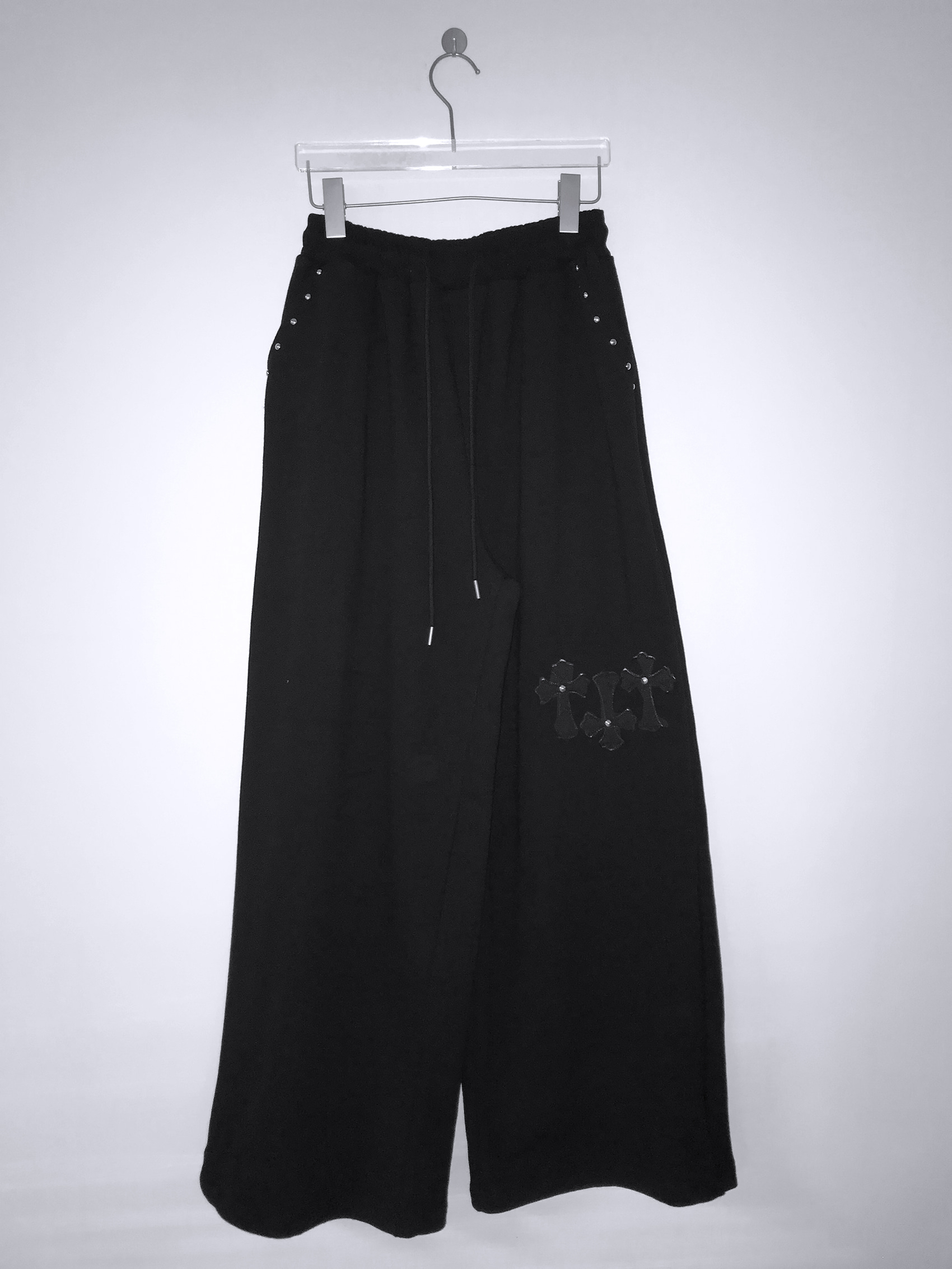 Studded Cross Wide Leg Sweatpants