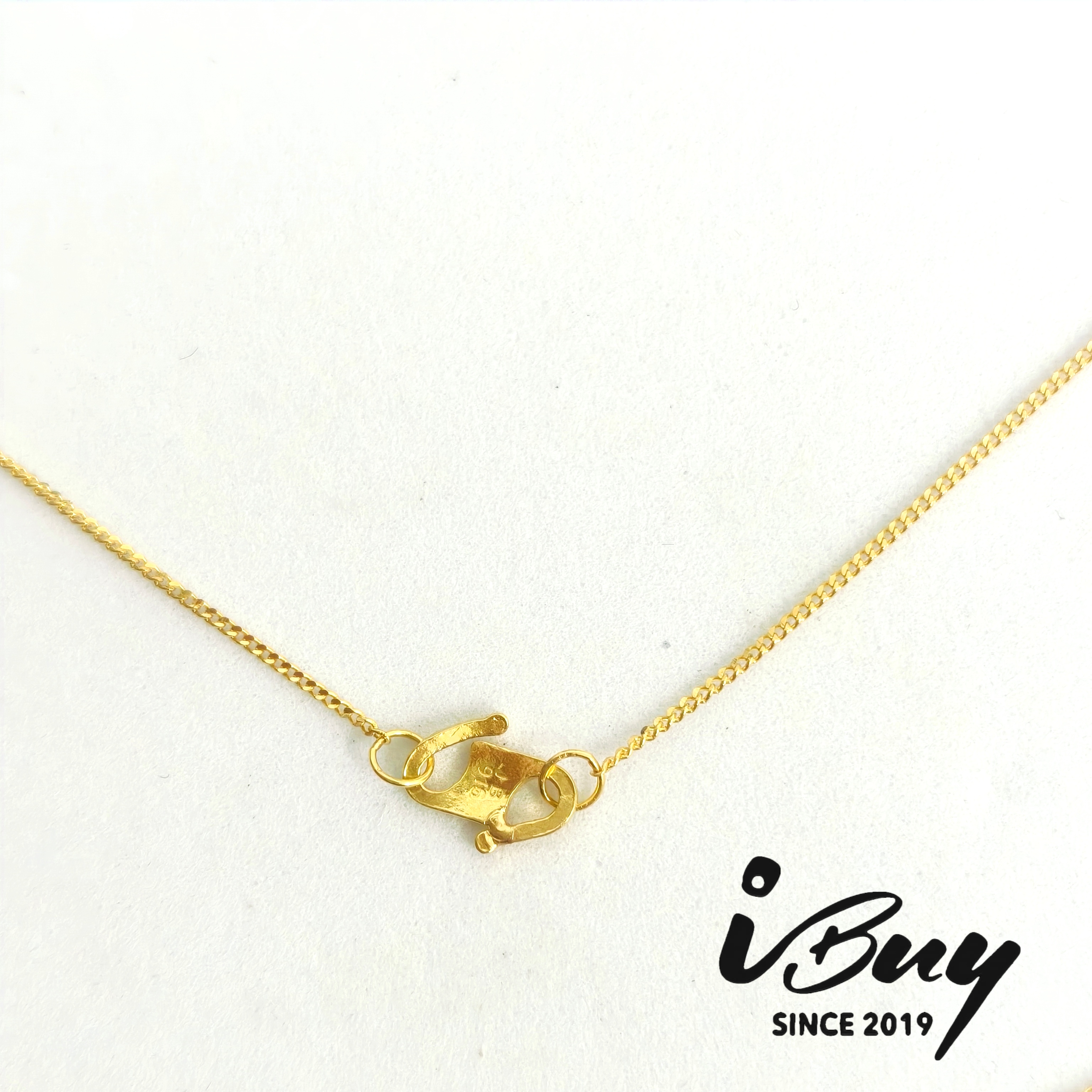 916 GOLD SOLID MACHINE NECKLACE (025) 916 金 实心侧身链（025）
