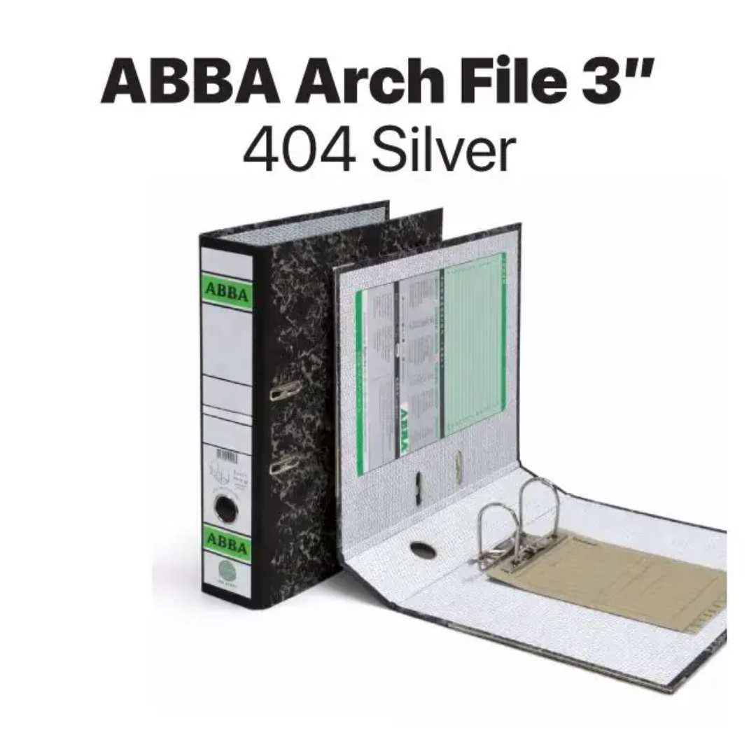 ABBA Silver Lever Arch File F4 3″