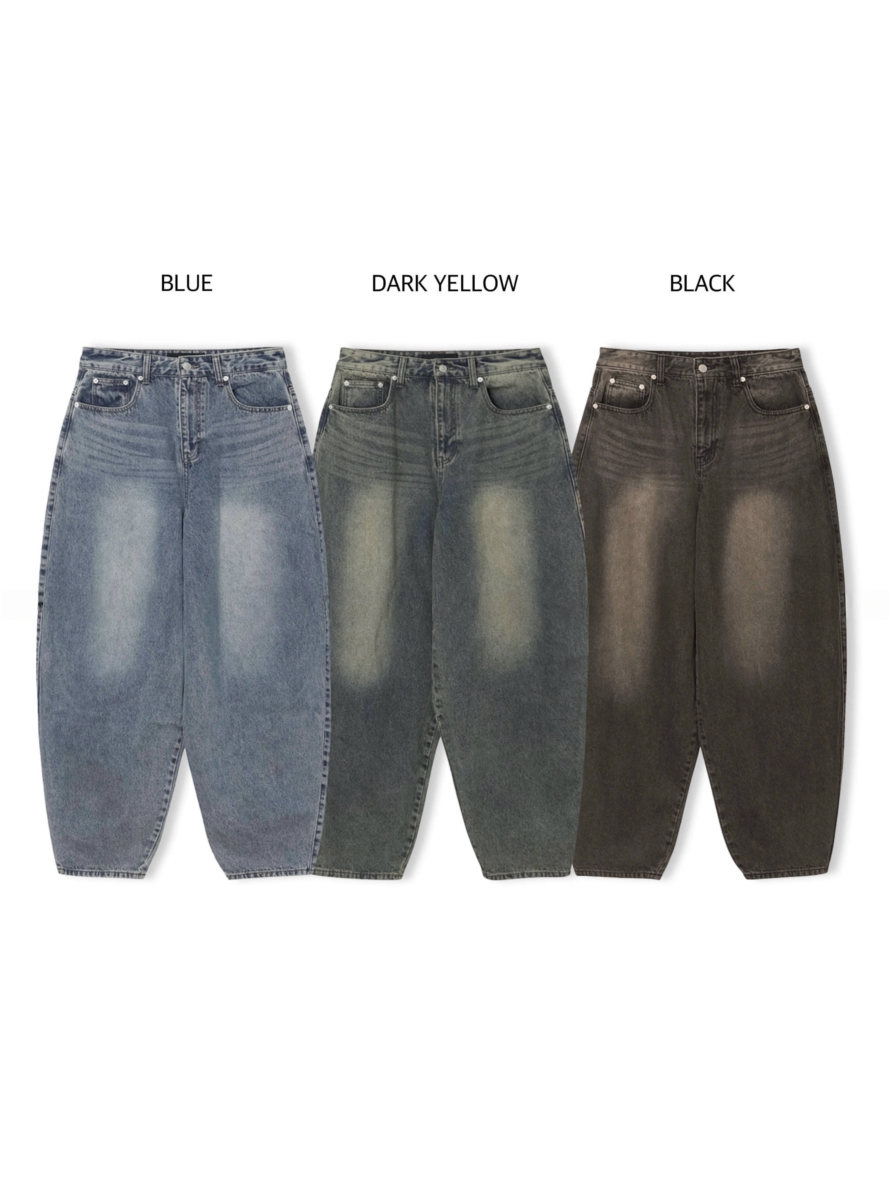 Washed Denim Balloon Pants