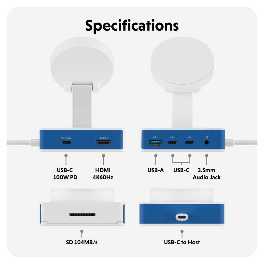 HyperDrive Flex Qi 無線充電 USB-C 擴充座 HD8100BUGL