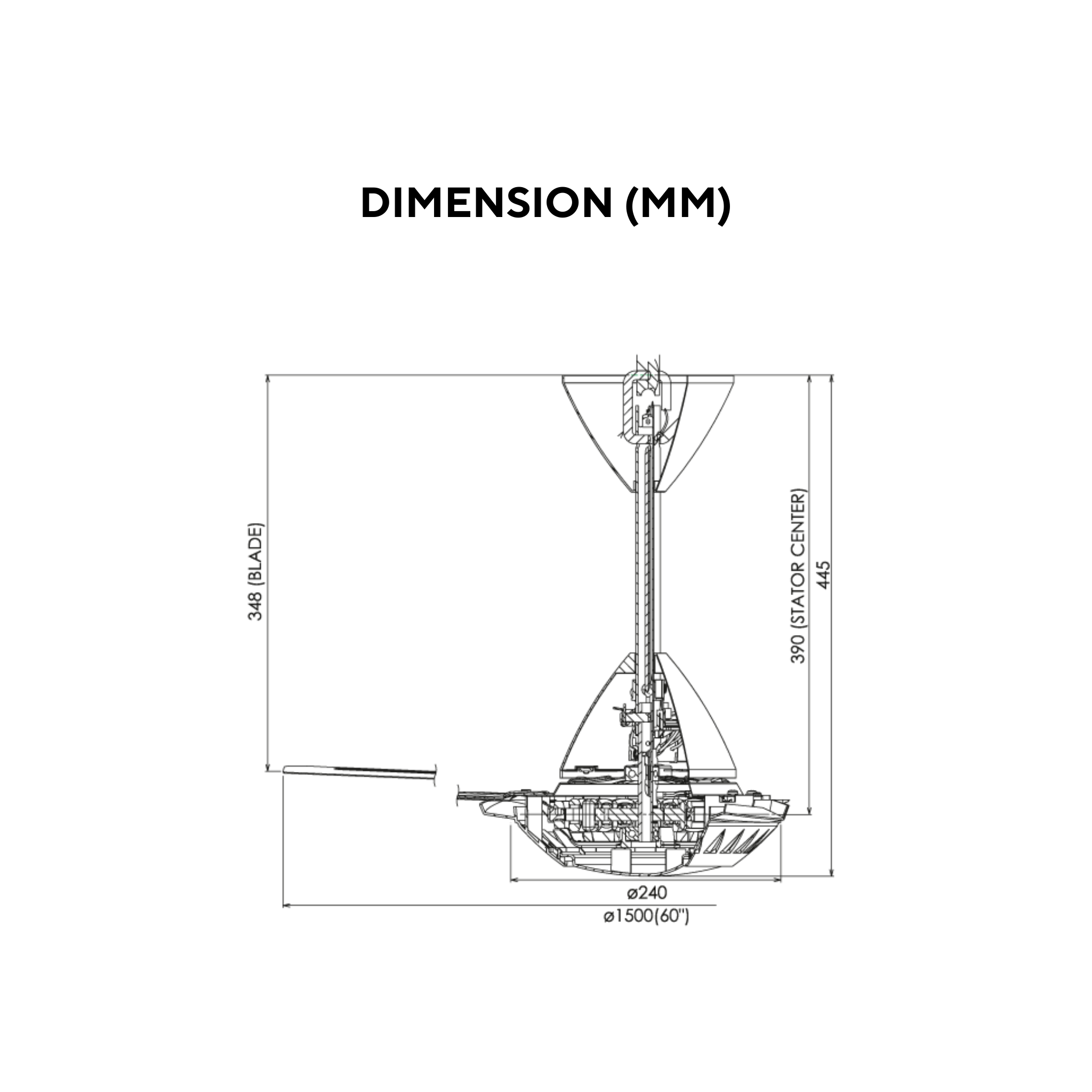 KDK 60" Ceiling Fan 3-Blade Regulator White (K15W0-S)