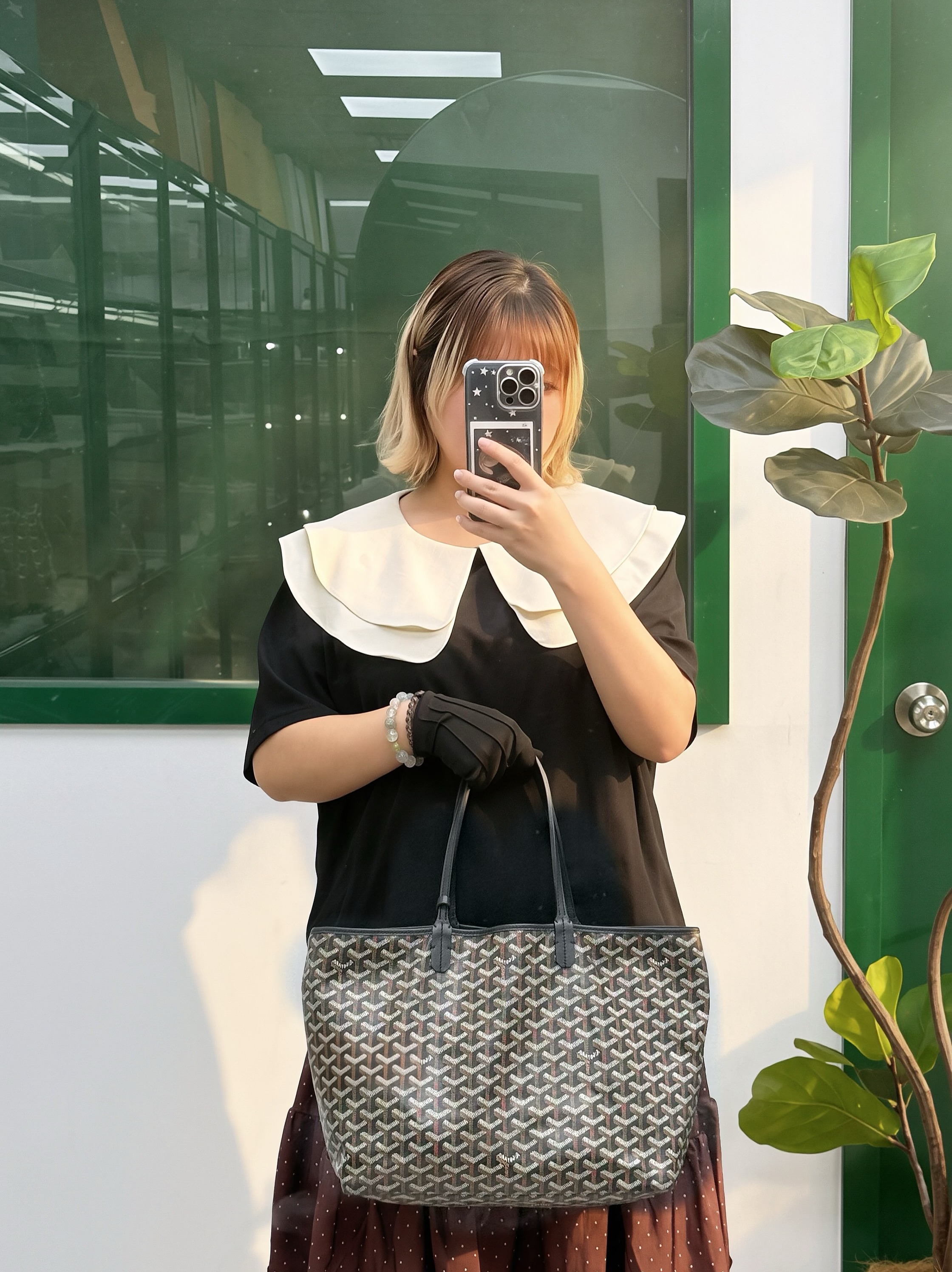 Goyard 👜 PRE OWNED 🛍️黑色老花 black saint Louis pm size 有子袋有單🤎