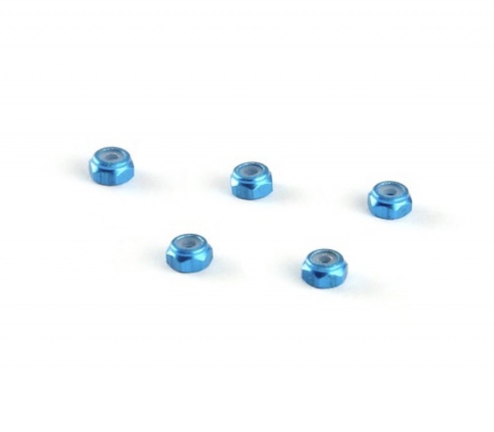Mpower Alum. alloy M2 Locknut (Thin size, for 4.5mm driver, Cyan)  
