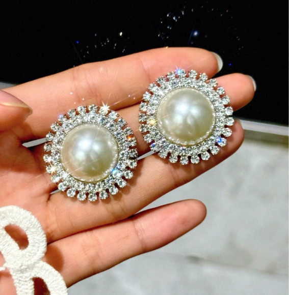 Lustrous Halo Stud Earrings