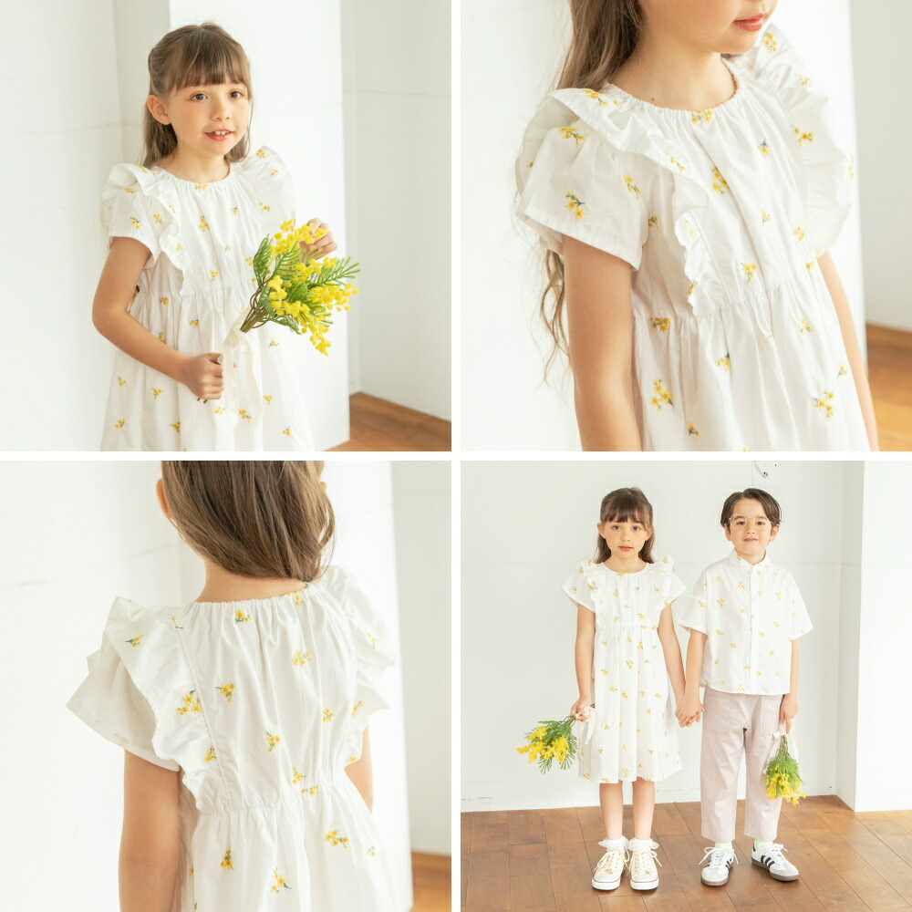 🆕【⭐訂購⭐】🇯🇵日本直送🌀花卉刺繡 優雅 荷葉邊袖 連身裙［2款選］🌀[ELBA-0156][260321]