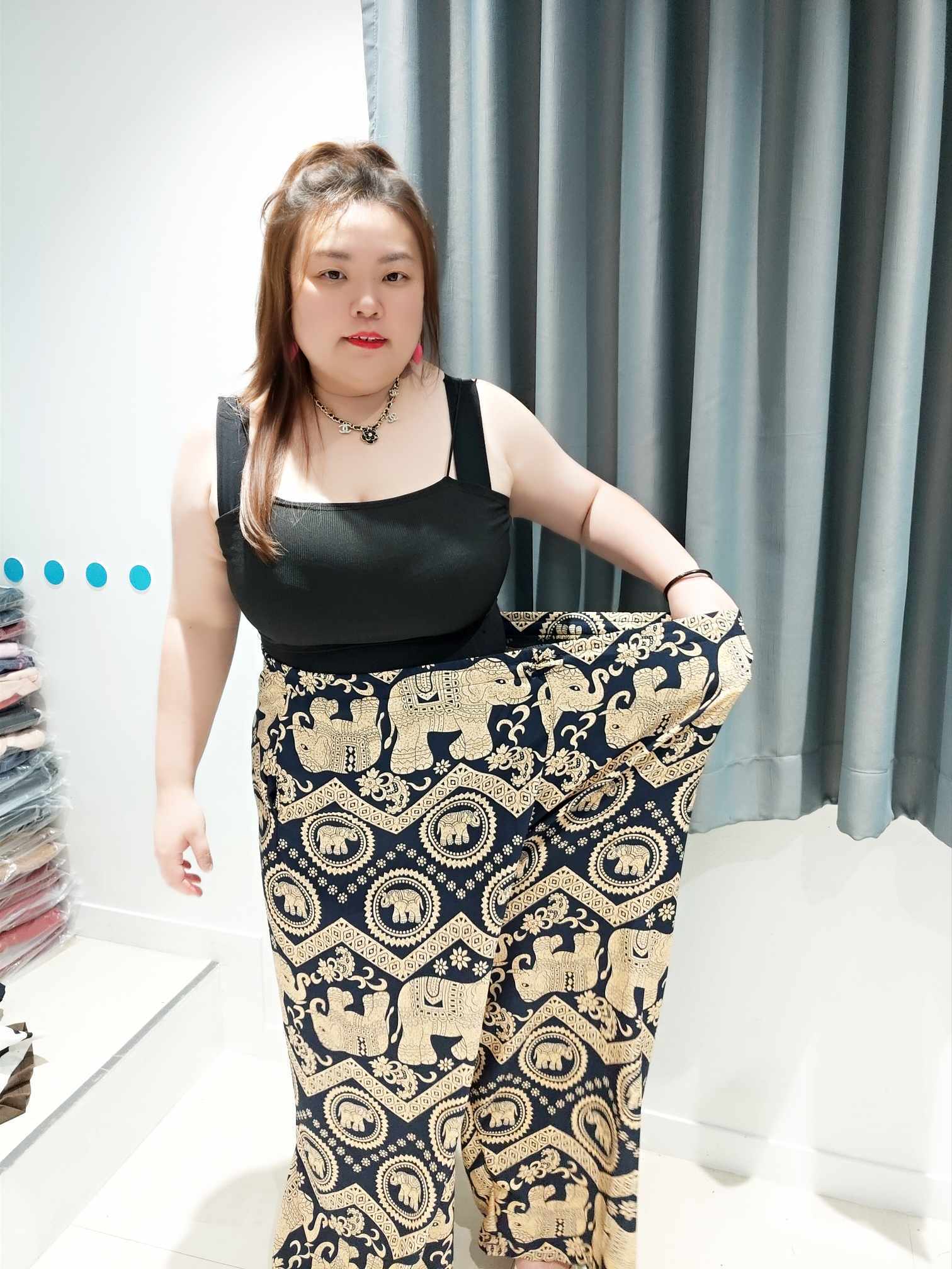 DOC11 超大碼大象图腾长裤