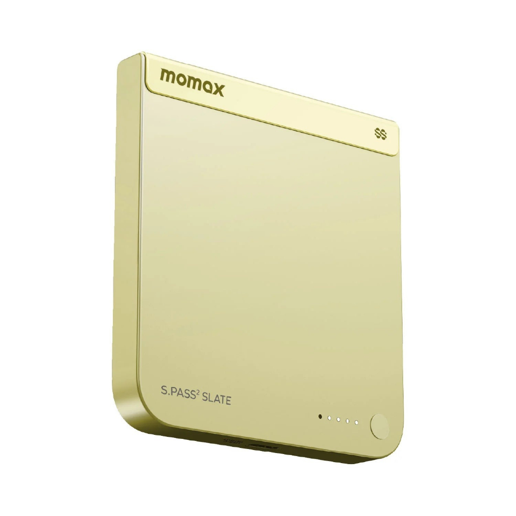 MOMAX 1‑Power S.Pass² Slate 5000mAh 半固態磁吸流動電源 IP188Q2｜iPhone Duo專屬，新國標認證｜Qi2 磁吸無線快充・20W PD 快充・5000mAh 超薄行動電源｜香港行貨