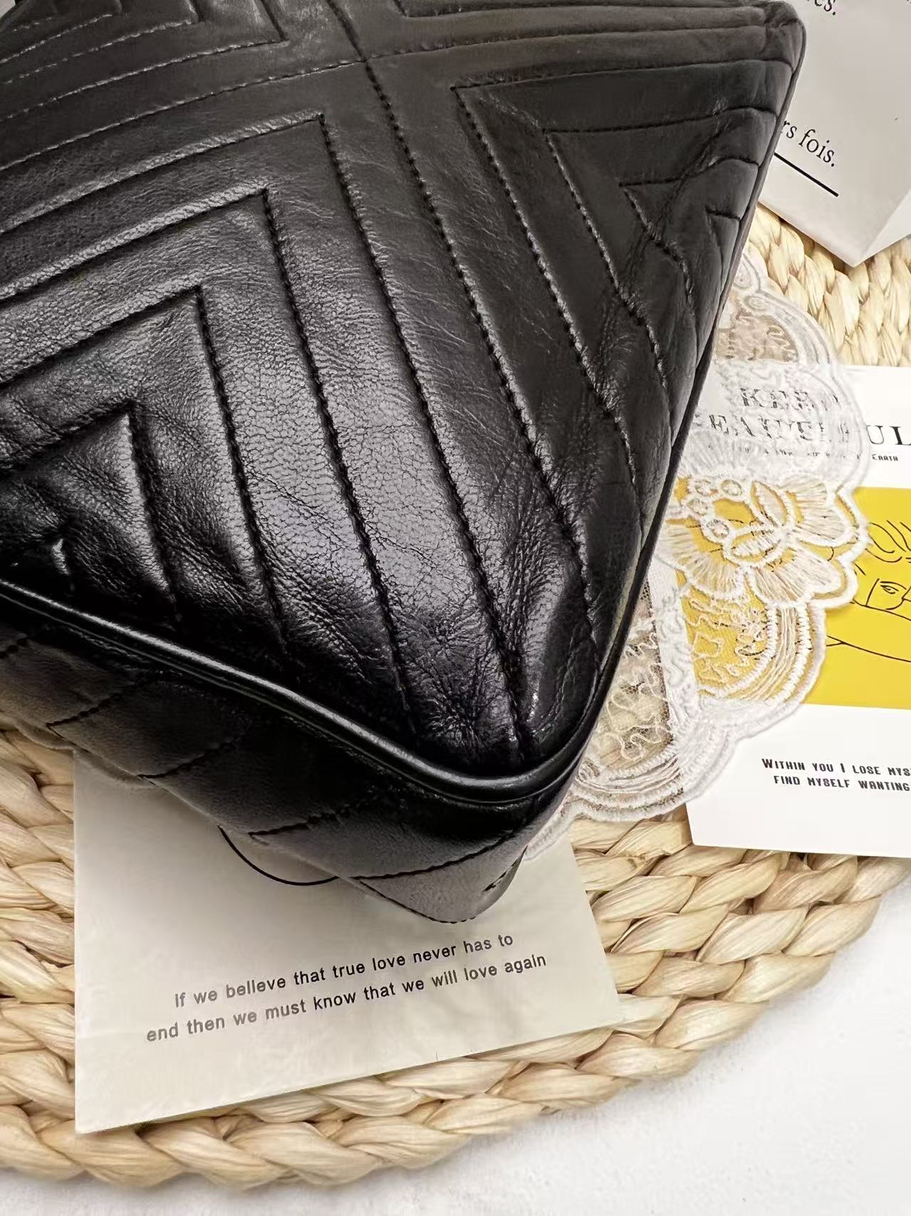 Chanel Vintage Chevron Fringe Camera Bag