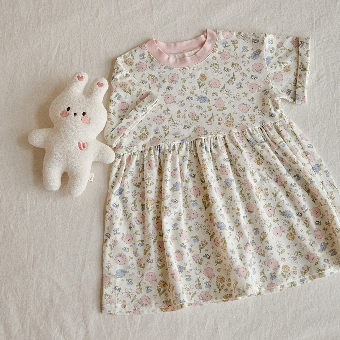 26S/S DTD夏日花草派對系列-莫代爾彈連衣裙&打底褲套裝