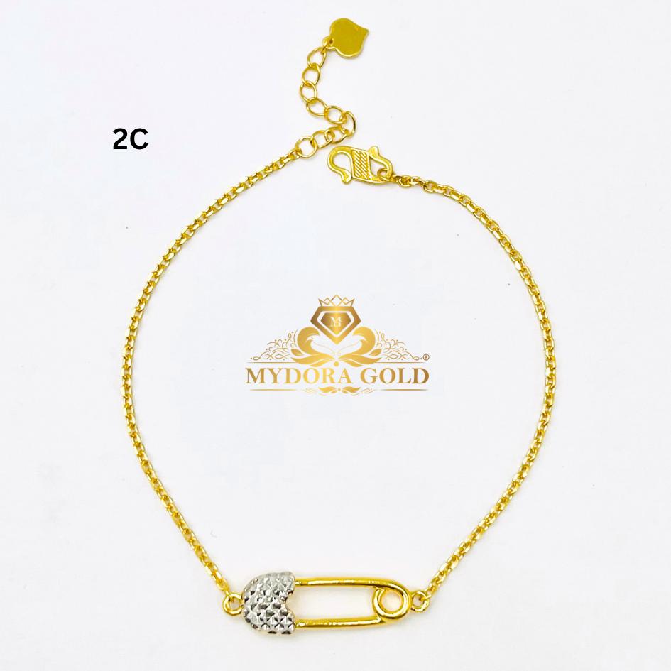 MYDORA Rantai Tangan Fesyen Safety Pin l EMAS 916/22K